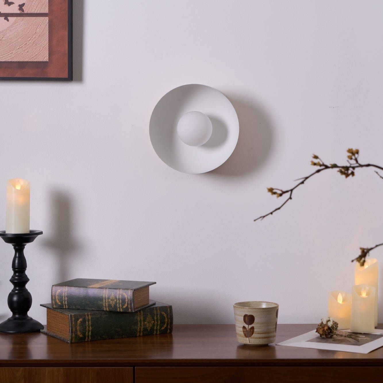 Vethaora Modern Minimalist Solar Eclipse Brass Glass Wall Light - Letslighting