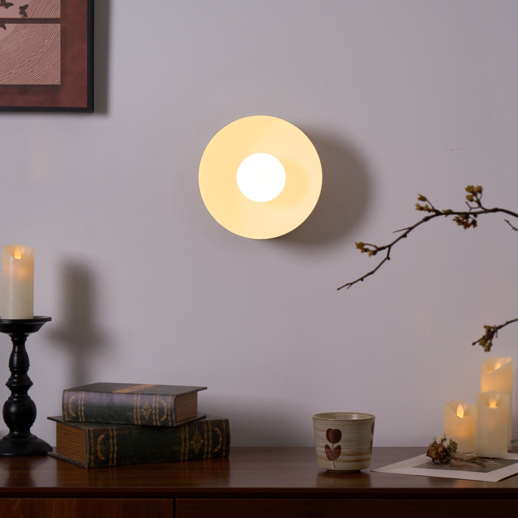 Vethaora Modern Minimalist Solar Eclipse Brass Glass Wall Light - Letslighting