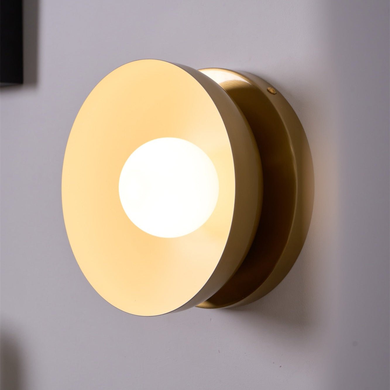 Vethaora Modern Minimalist Solar Eclipse Brass Glass Wall Light - Letslighting