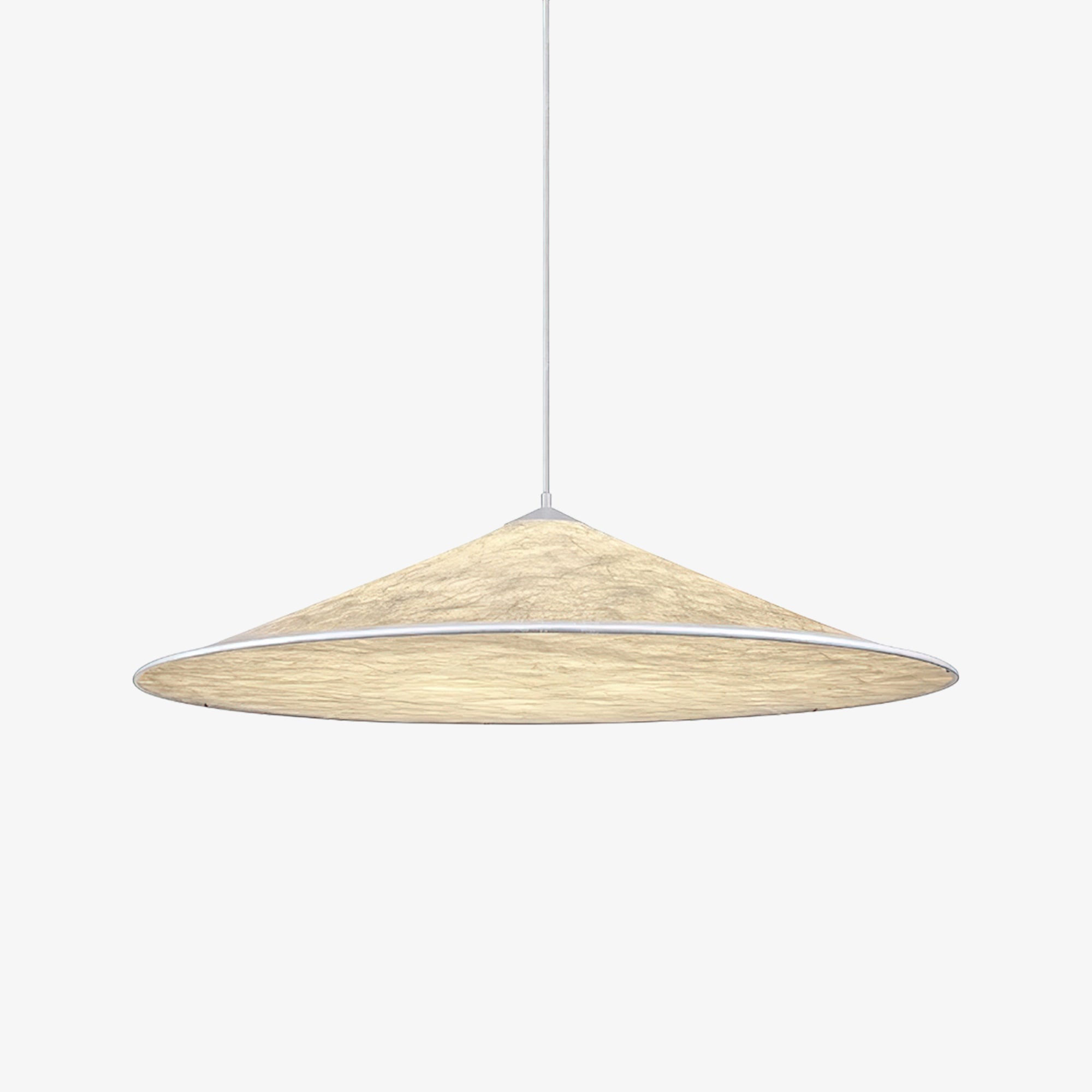 Solara Minimalist Metal & Silk Pendant Light