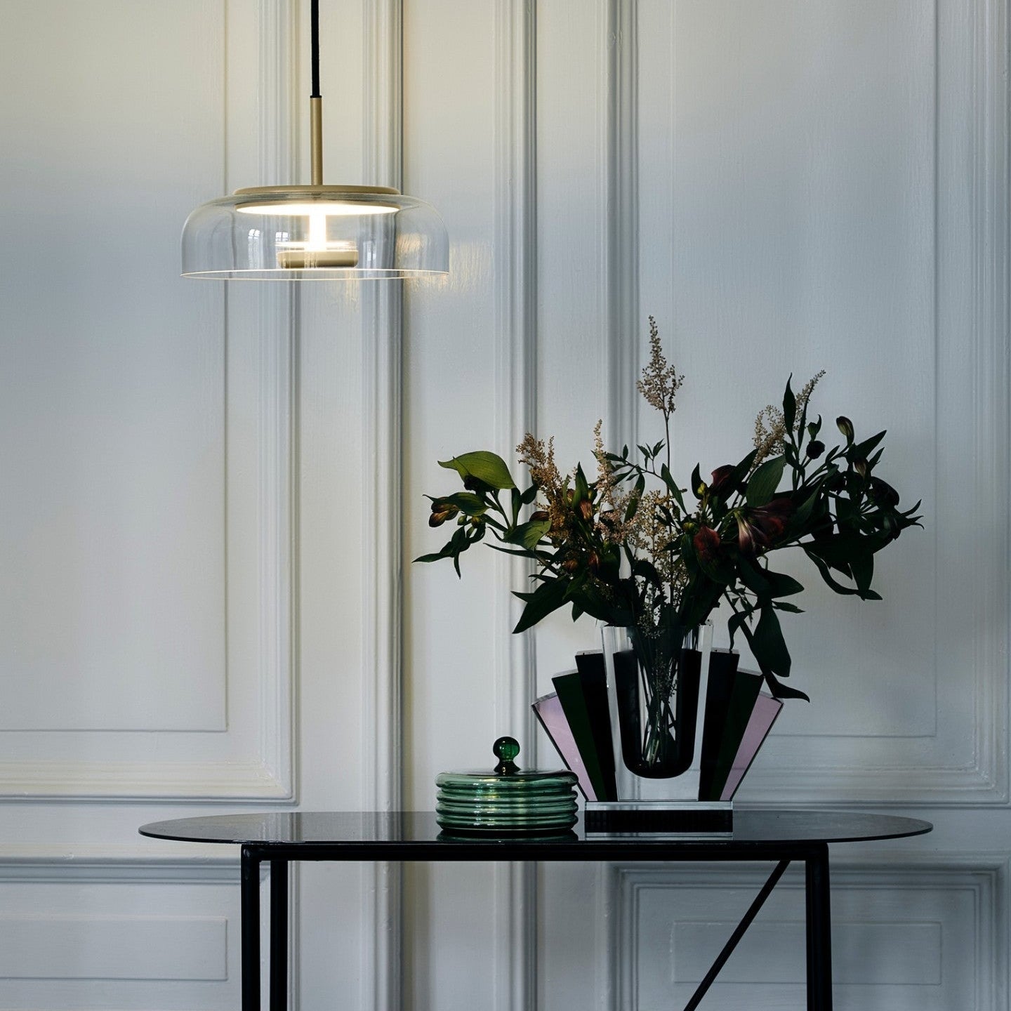 Lustra Pendant Lamp Transparent Glass Sleek - Letslighting