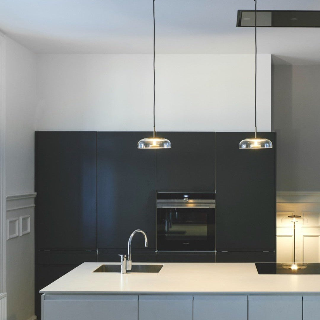 Lustra Pendant Lamp Transparent Glass Sleek - Letslighting