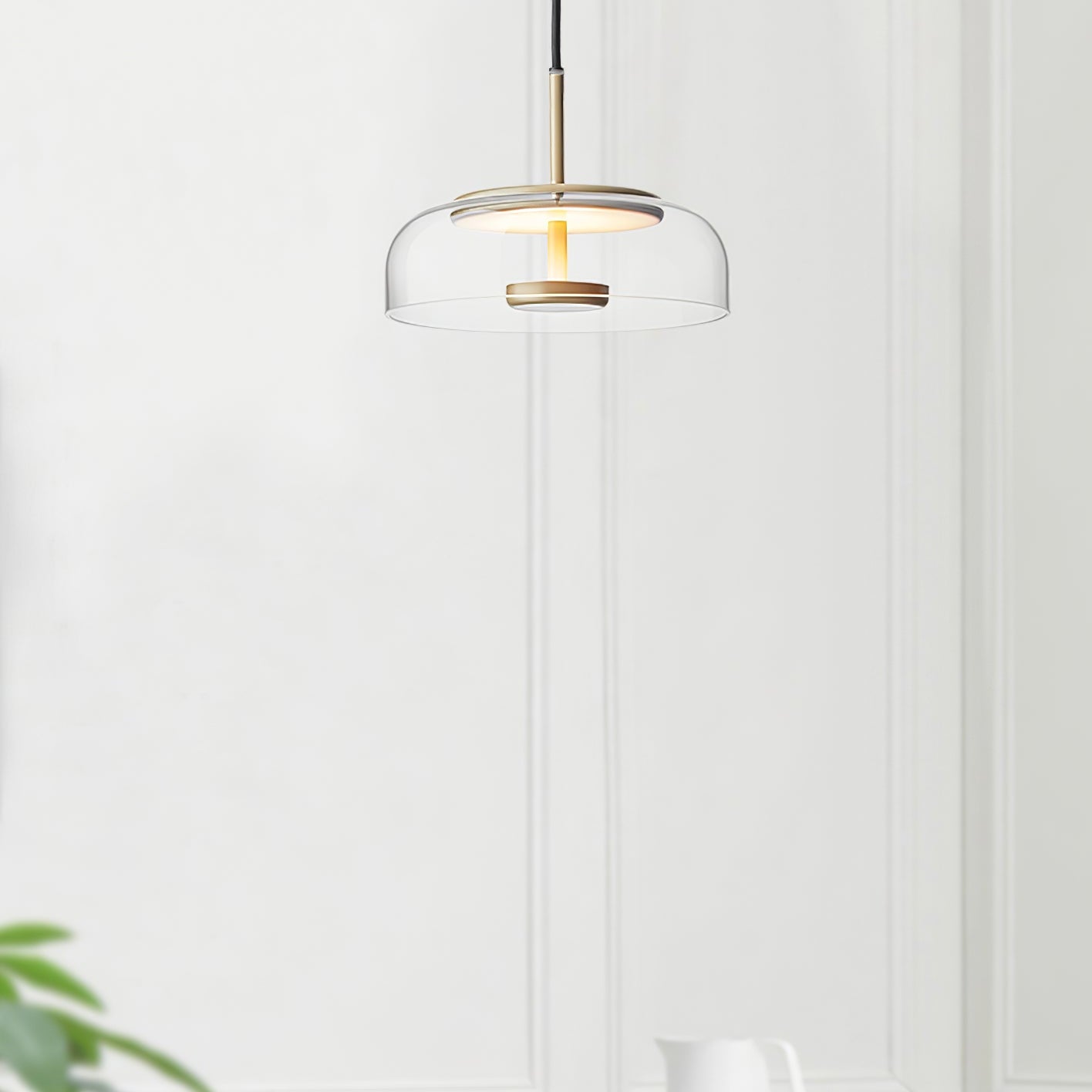 Lustra Pendant Lamp Transparent Glass Sleek - Letslighting