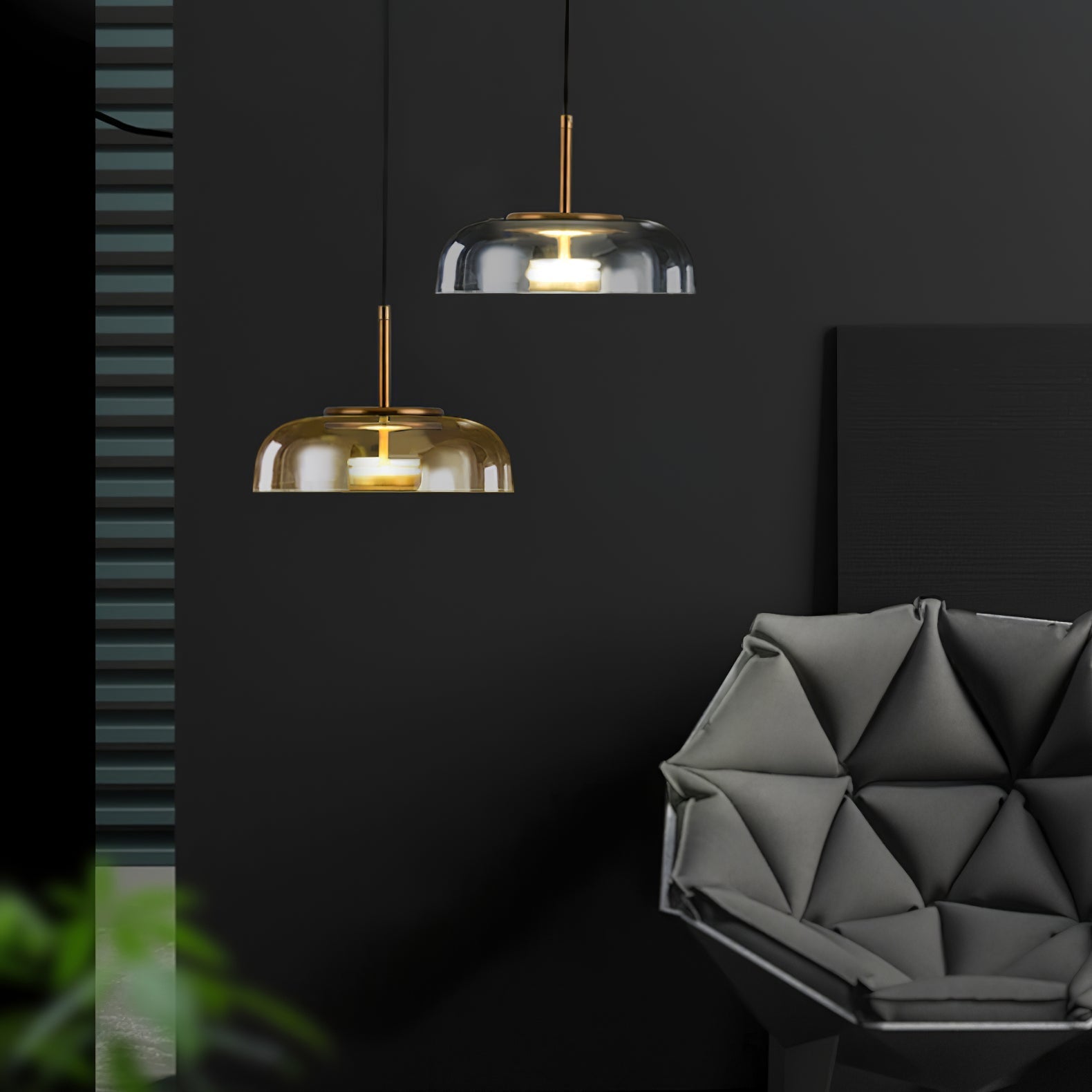 Lustra Pendant Lamp Transparent Glass Sleek - Letslighting
