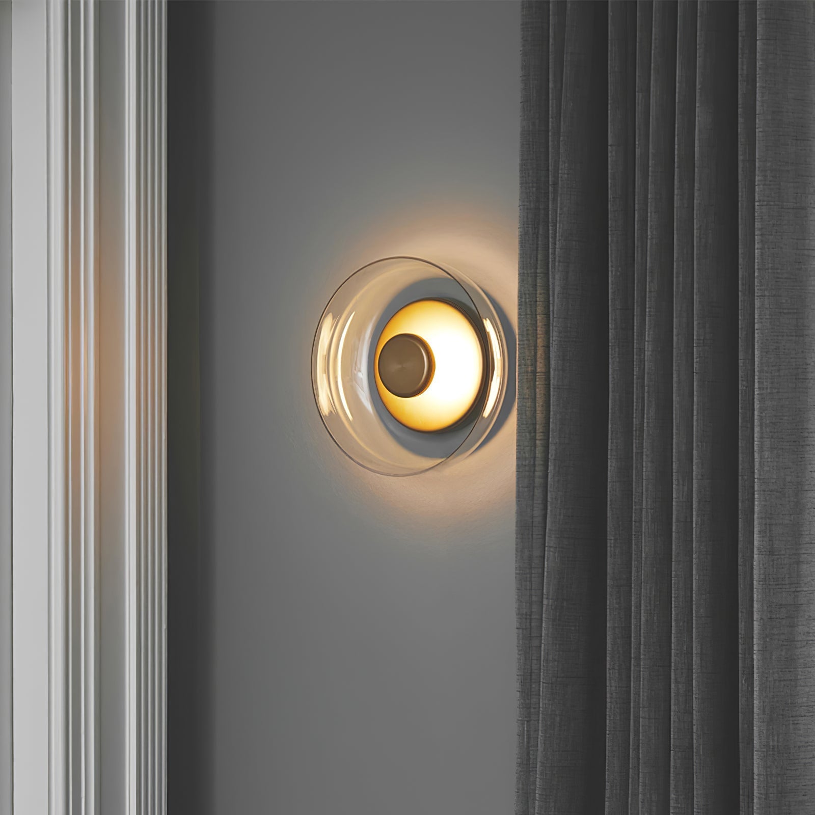 Crux Modern Minimalist Brass Glass Wall Light - Letslighting
