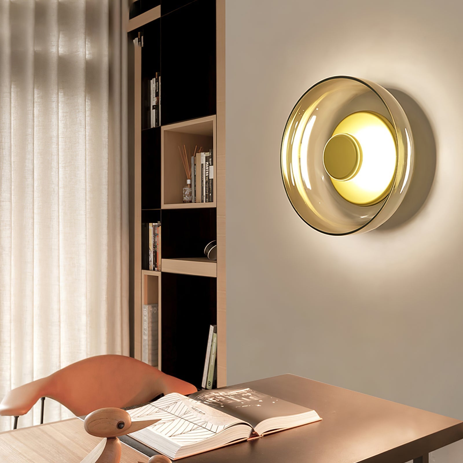 Crux Modern Minimalist Brass Glass Wall Light - Letslighting