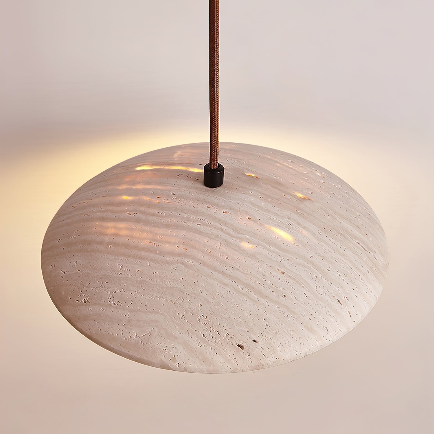 Zodore Wide-Brim Travertine Pendant Light - Letslighting