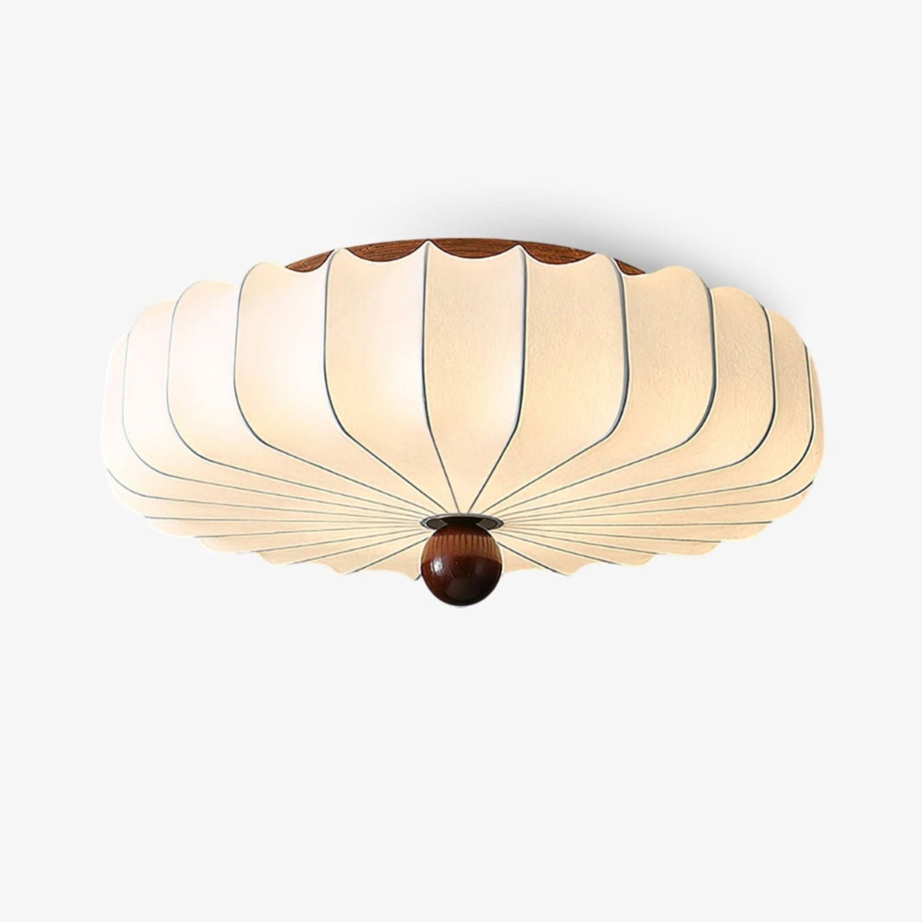 Zotala Petal Fabric Wood Flush Mount Ceiling Light - Letslighting