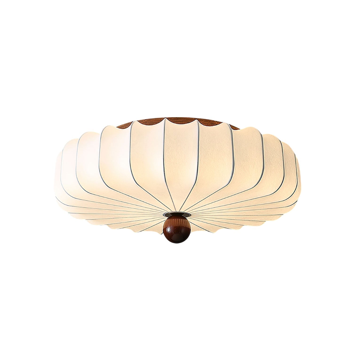 Zotala Petal Fabric Wood Flush Mount Ceiling Light - Letslighting