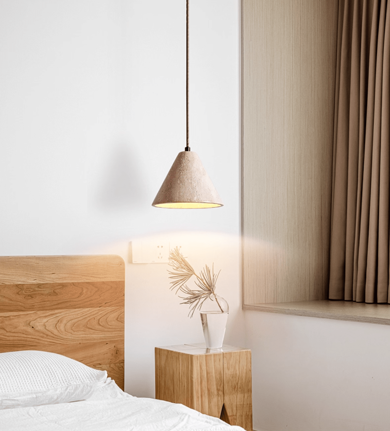 Solis Cone Travertine Pendant Lamp - Letslighting