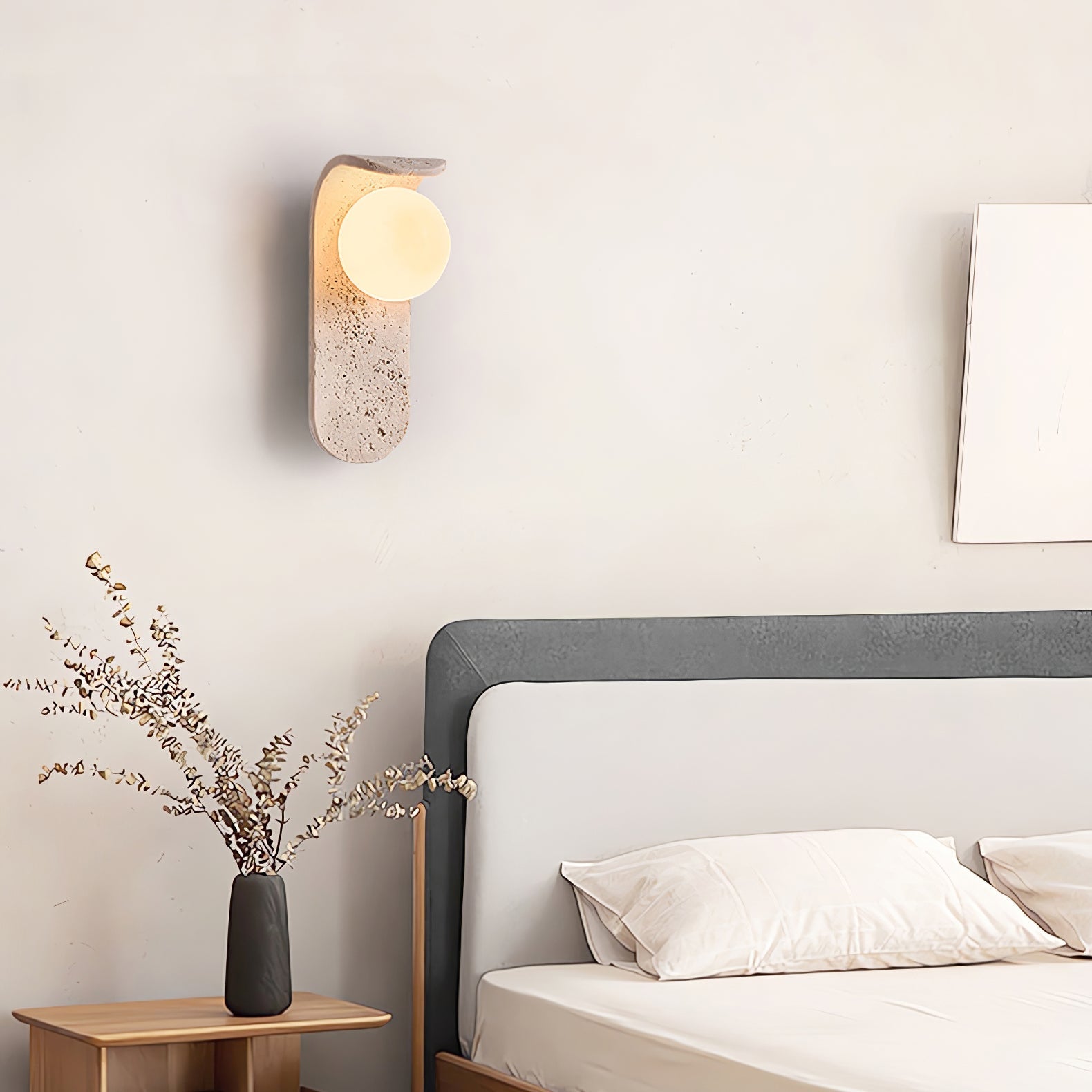 Cutalos Sconce-Frame Travertine Wall Light - Letslighting