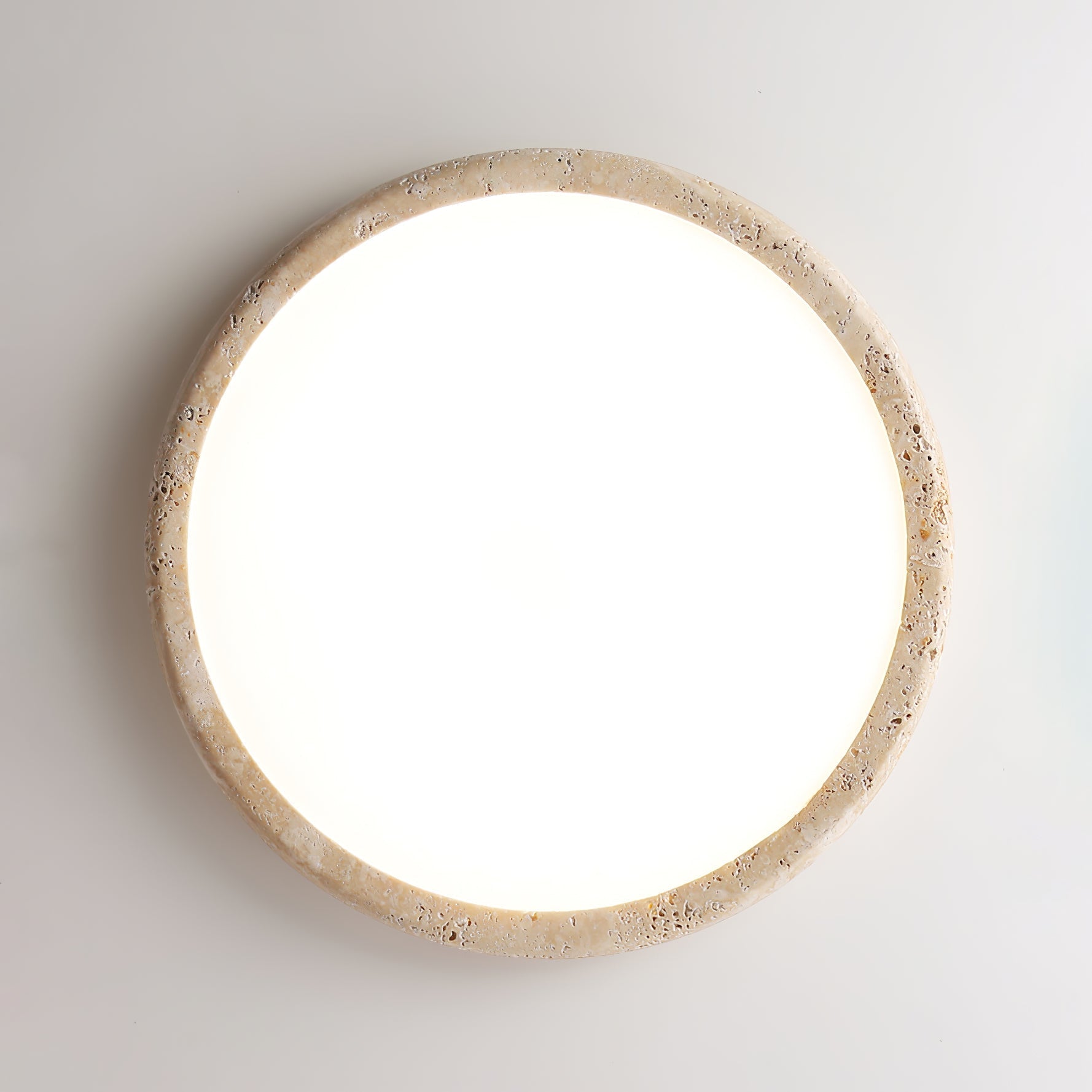 Aurrina Ring Frame Travertine Ceiling Light - Letslighting