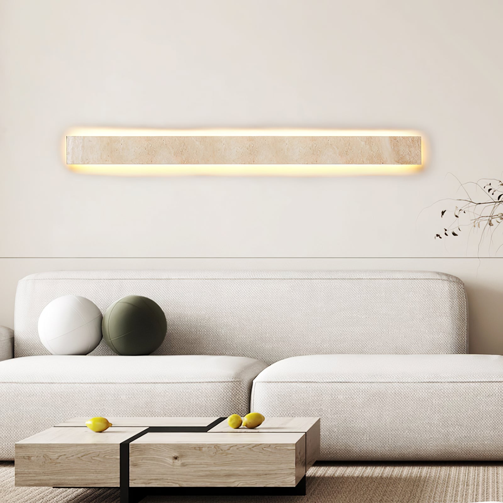 Olnorir Slim Rectangle Travertine Wall Light - Letslighting