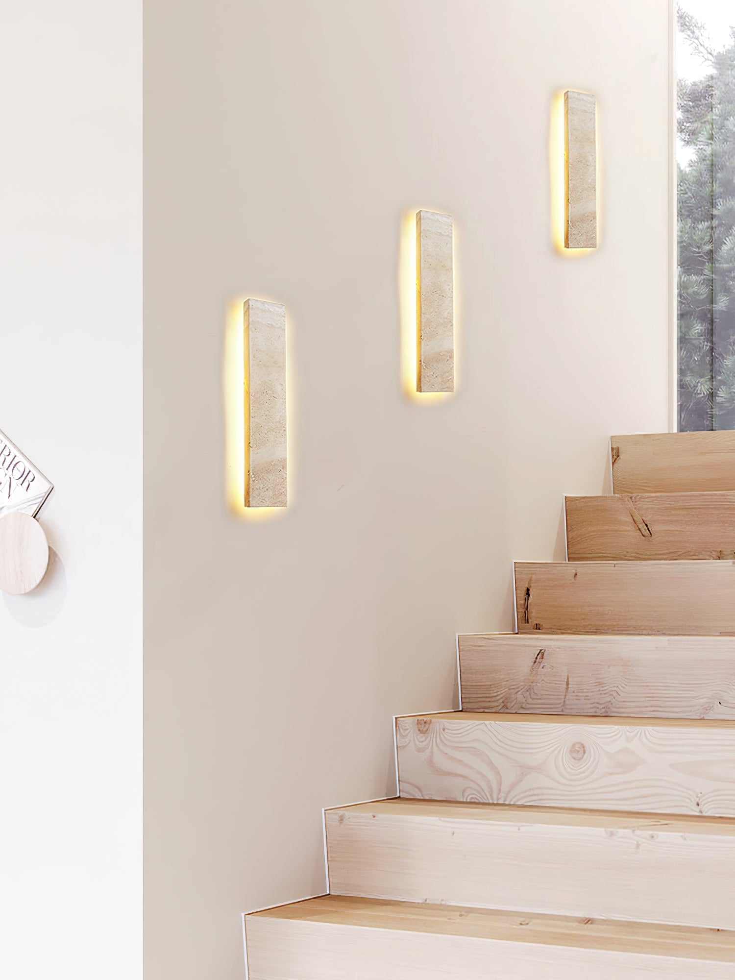 Solis Minimalist Travertine Wall Light