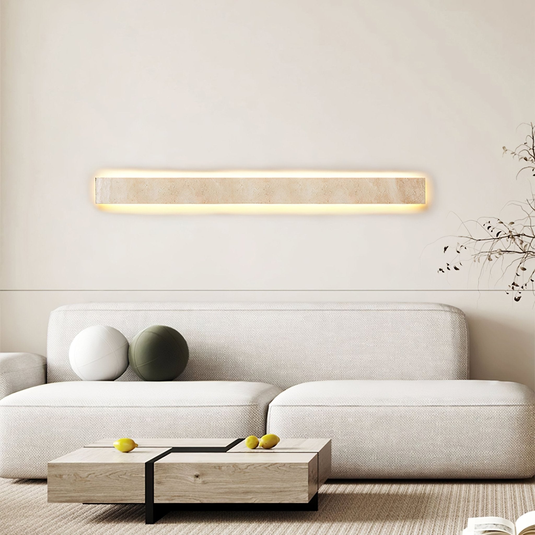 Olnorir Slim Rectangle Travertine Wall Light - Letslighting