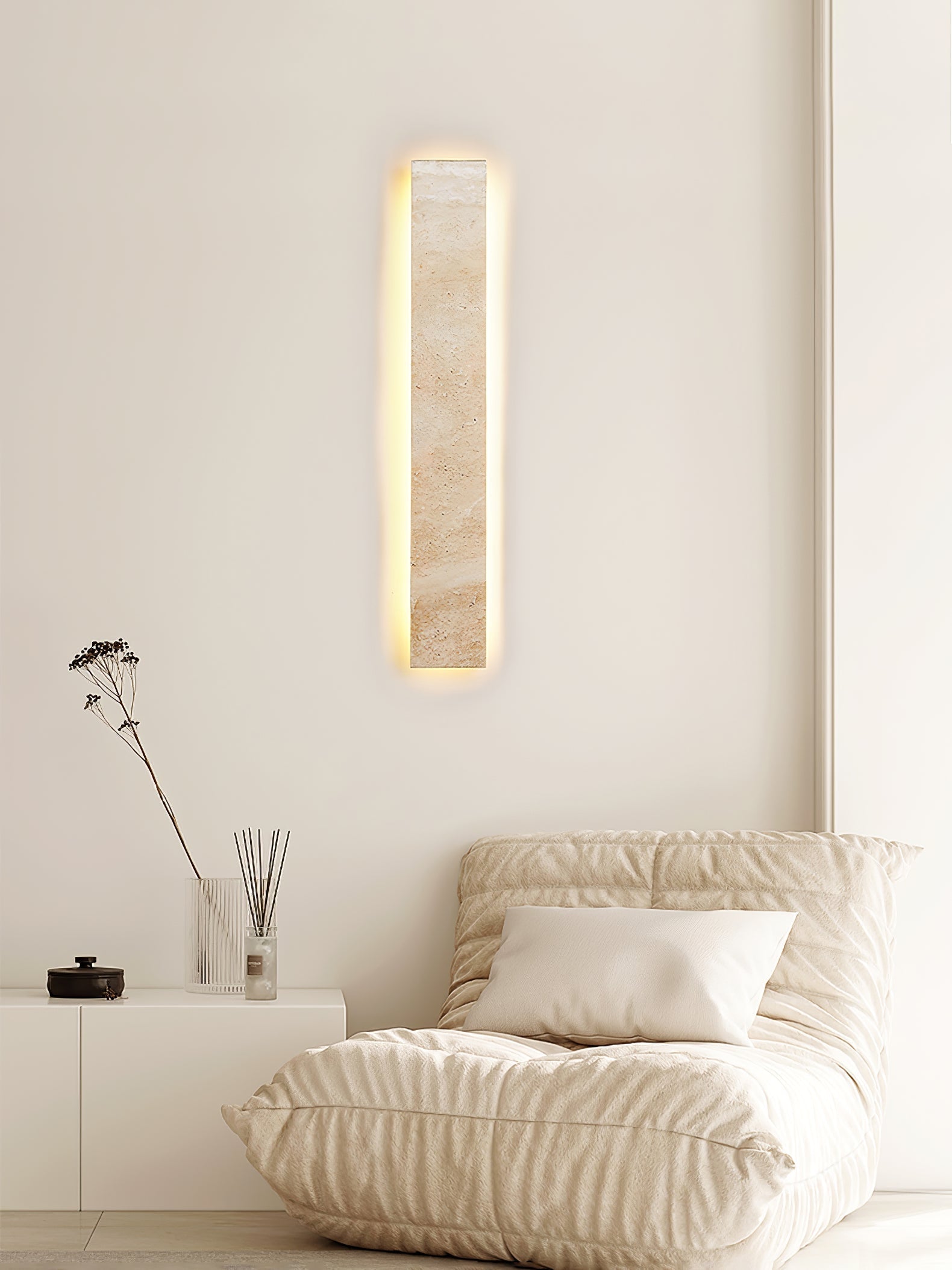 Olnorir Slim Rectangle Travertine Wall Light - Letslighting