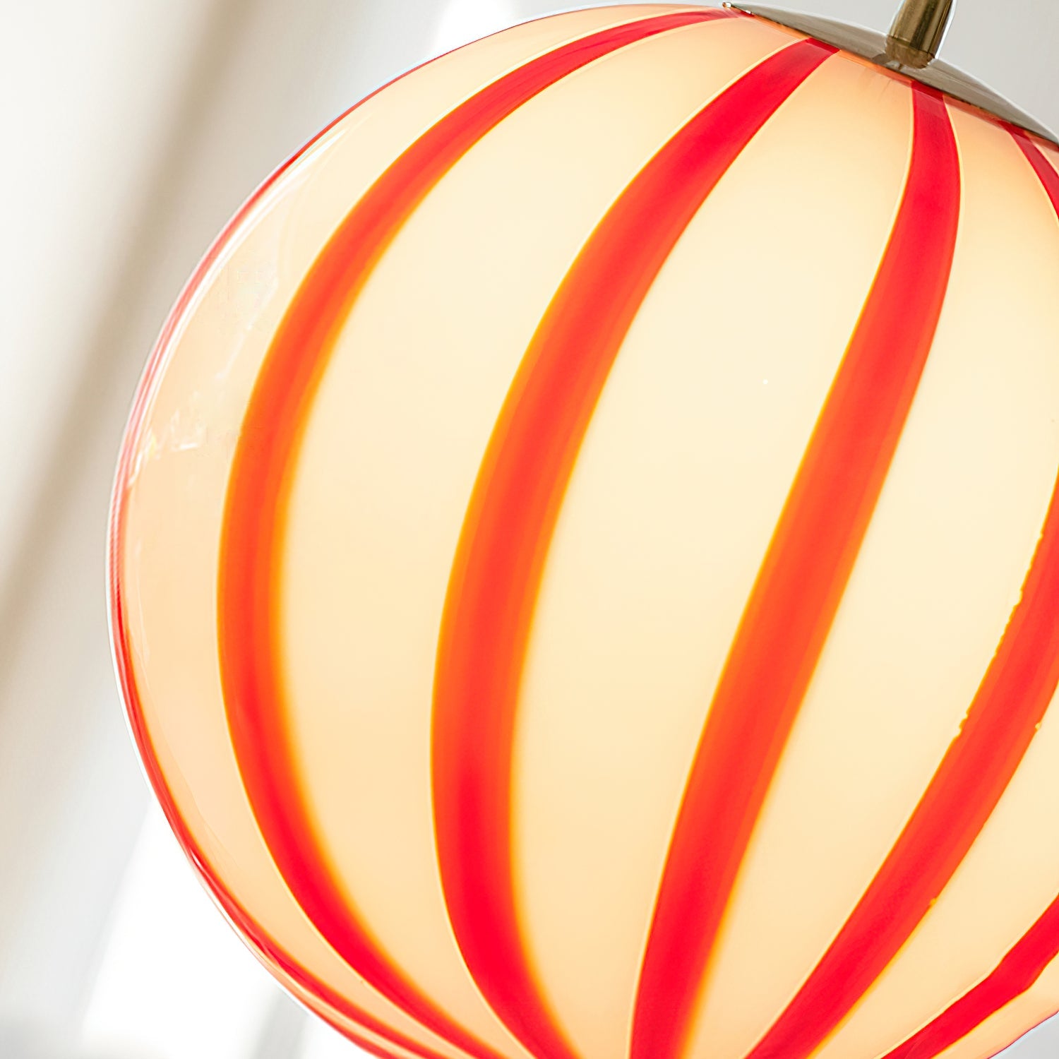Pendant Light Metal&Glass Shade Striped Globe for Dining Room - Letslighting