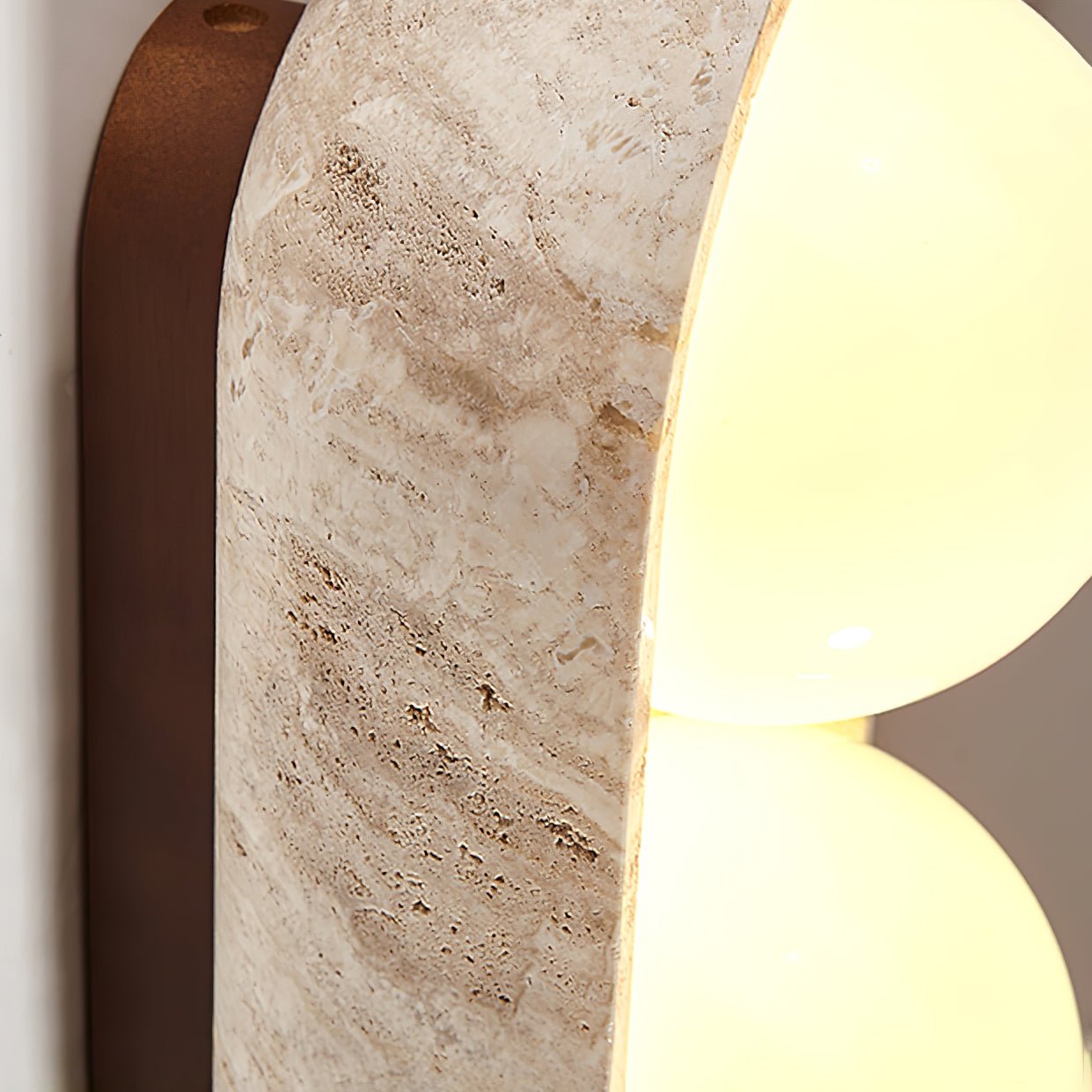 Trio Globe Travertine Wall Sconce