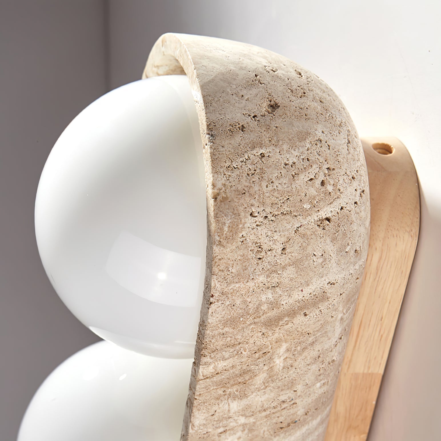 Trio Globe Travertine Wall Sconce