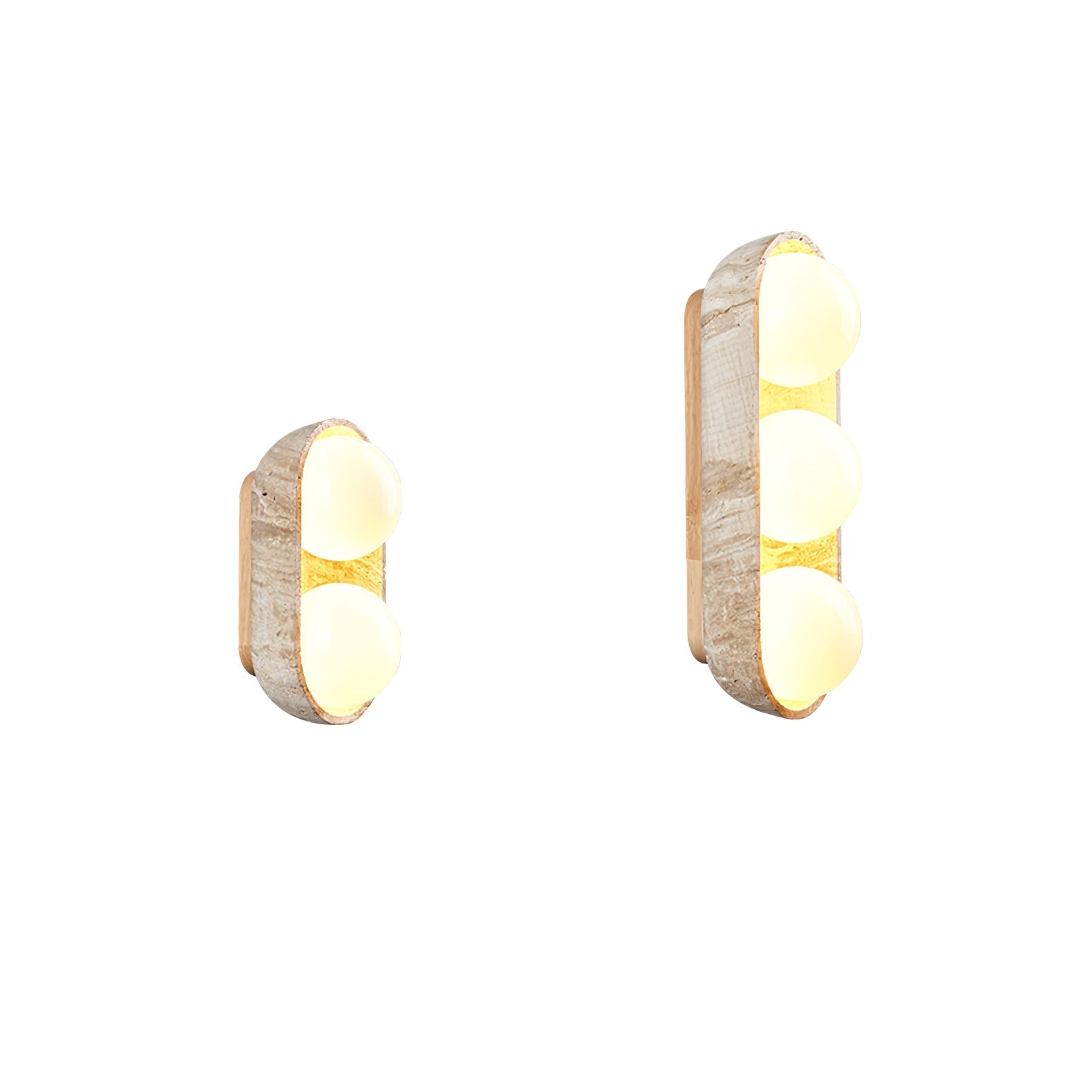 Trio Globe Travertine Wall Sconce