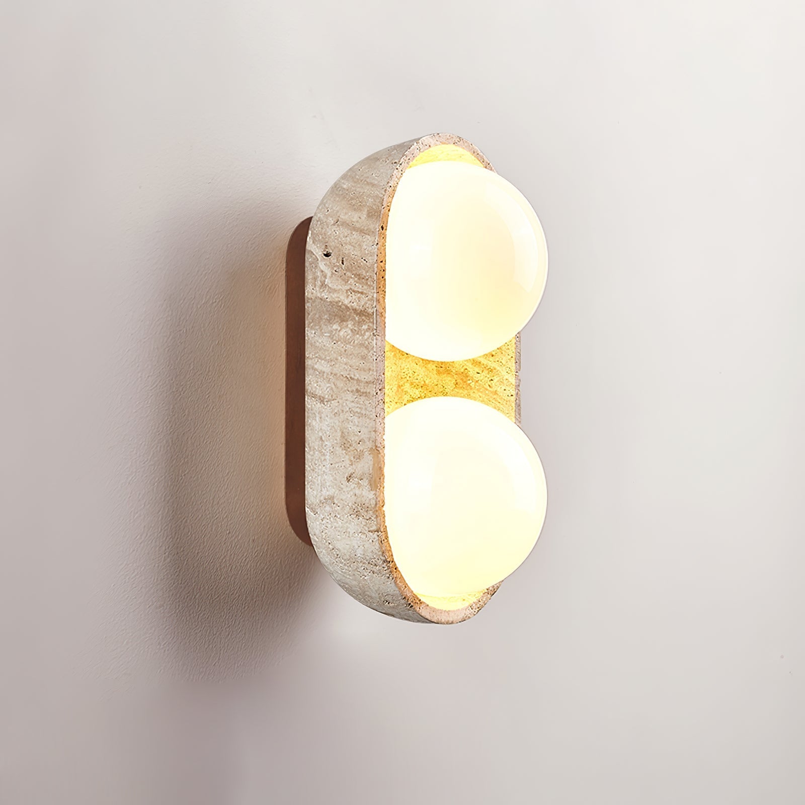 Trio Globe Travertine Wall Sconce