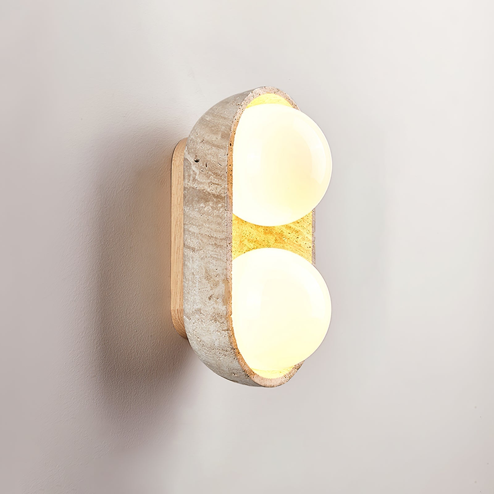 Trio Globe Travertine Wall Sconce
