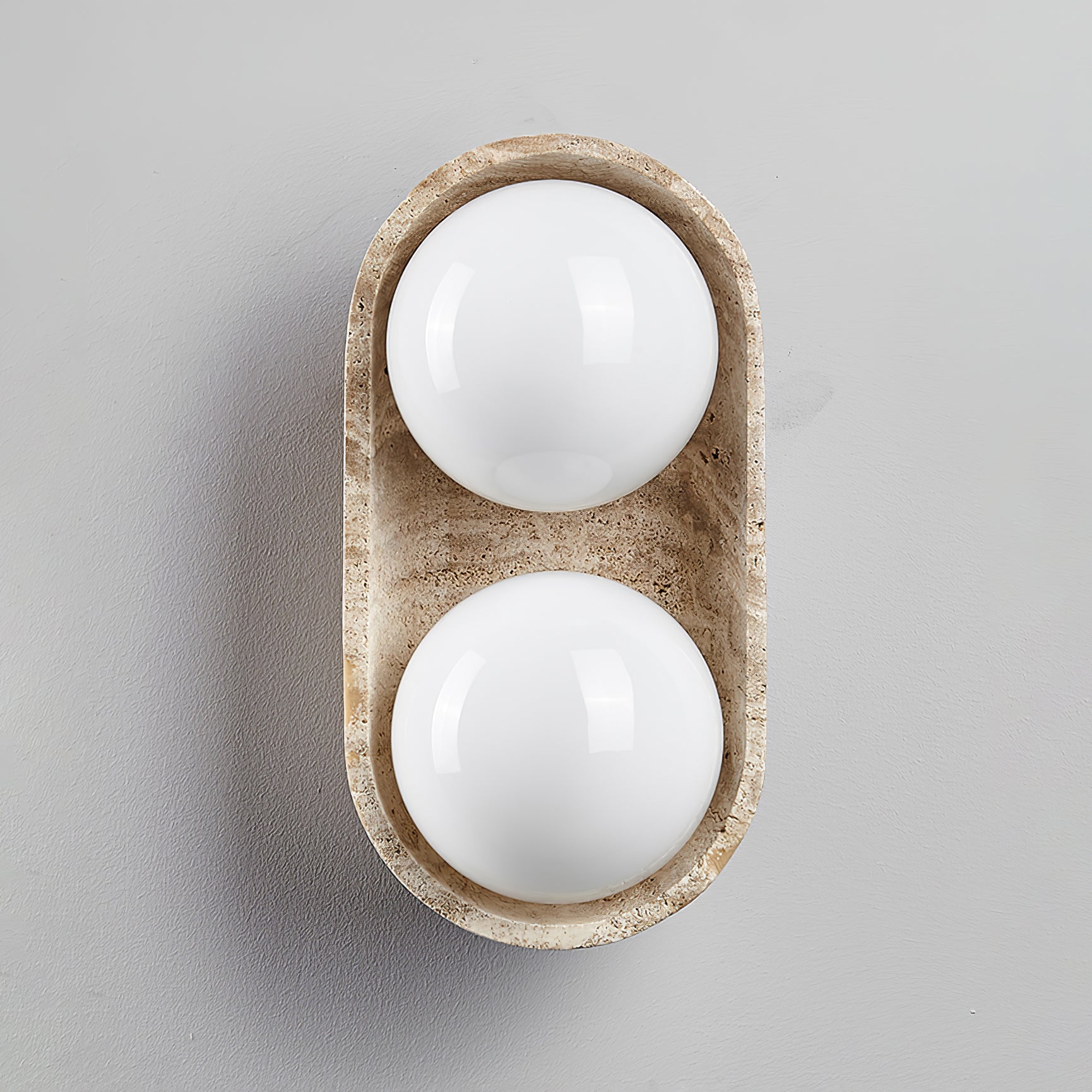 Trio Globe Travertine Wall Sconce