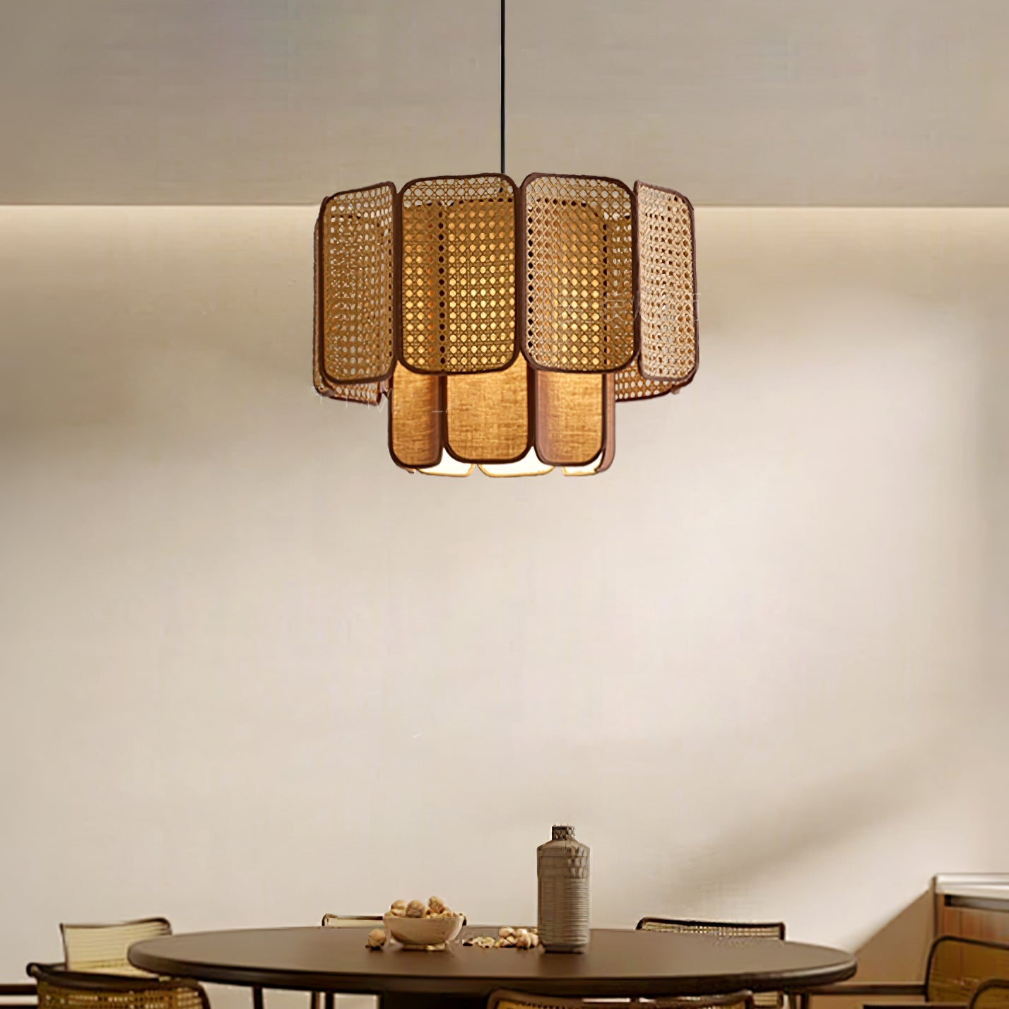 Cane Vintage Fabric Pendant Lamp - Letslighting