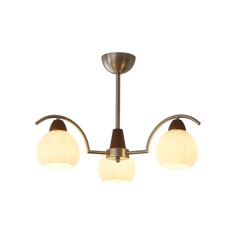 Ilaeiel Traditional Elegance Bloom Wood Glass Chandelier - Letslighting