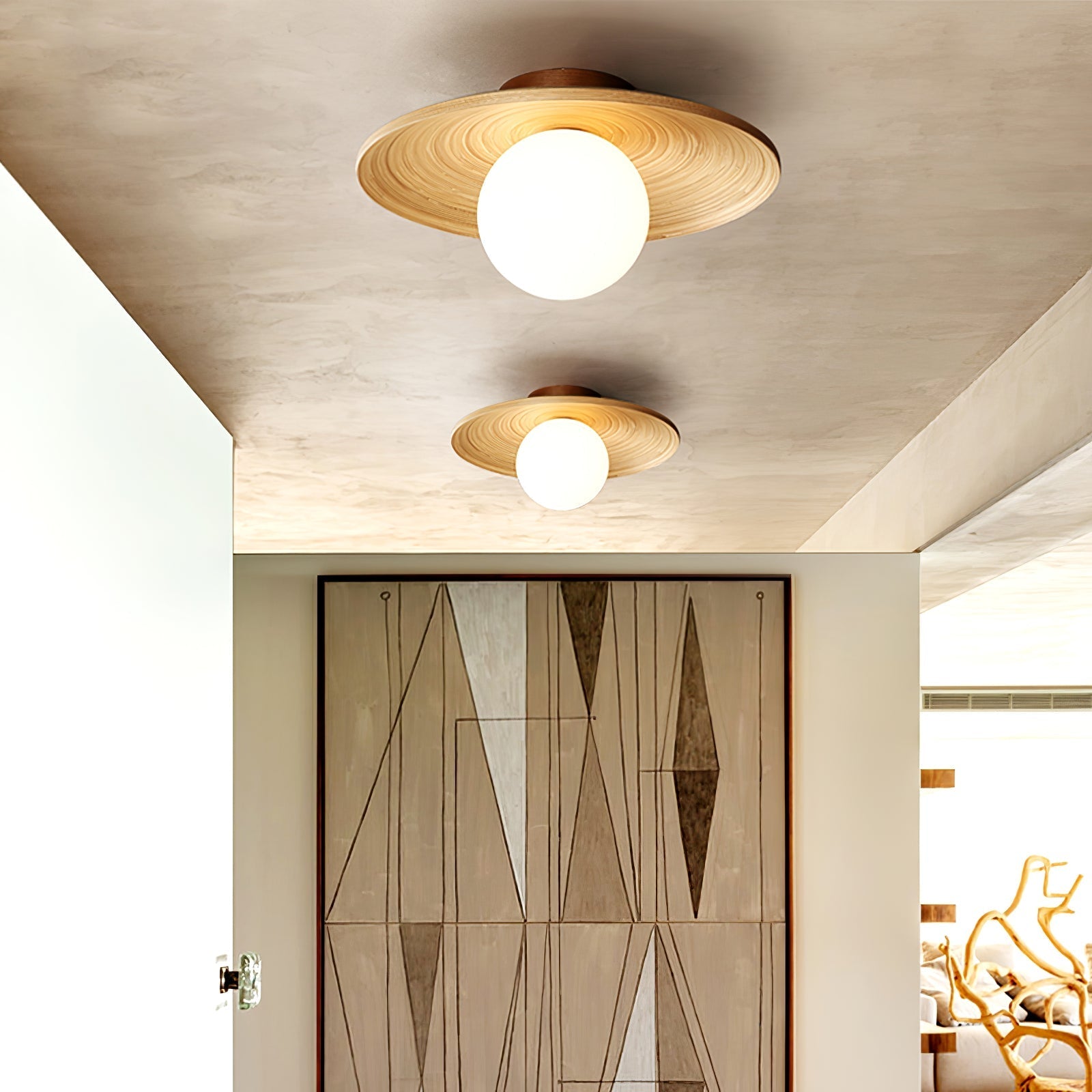 Lustra Ceiling Light Soluna Wood Orbital - Letslighting