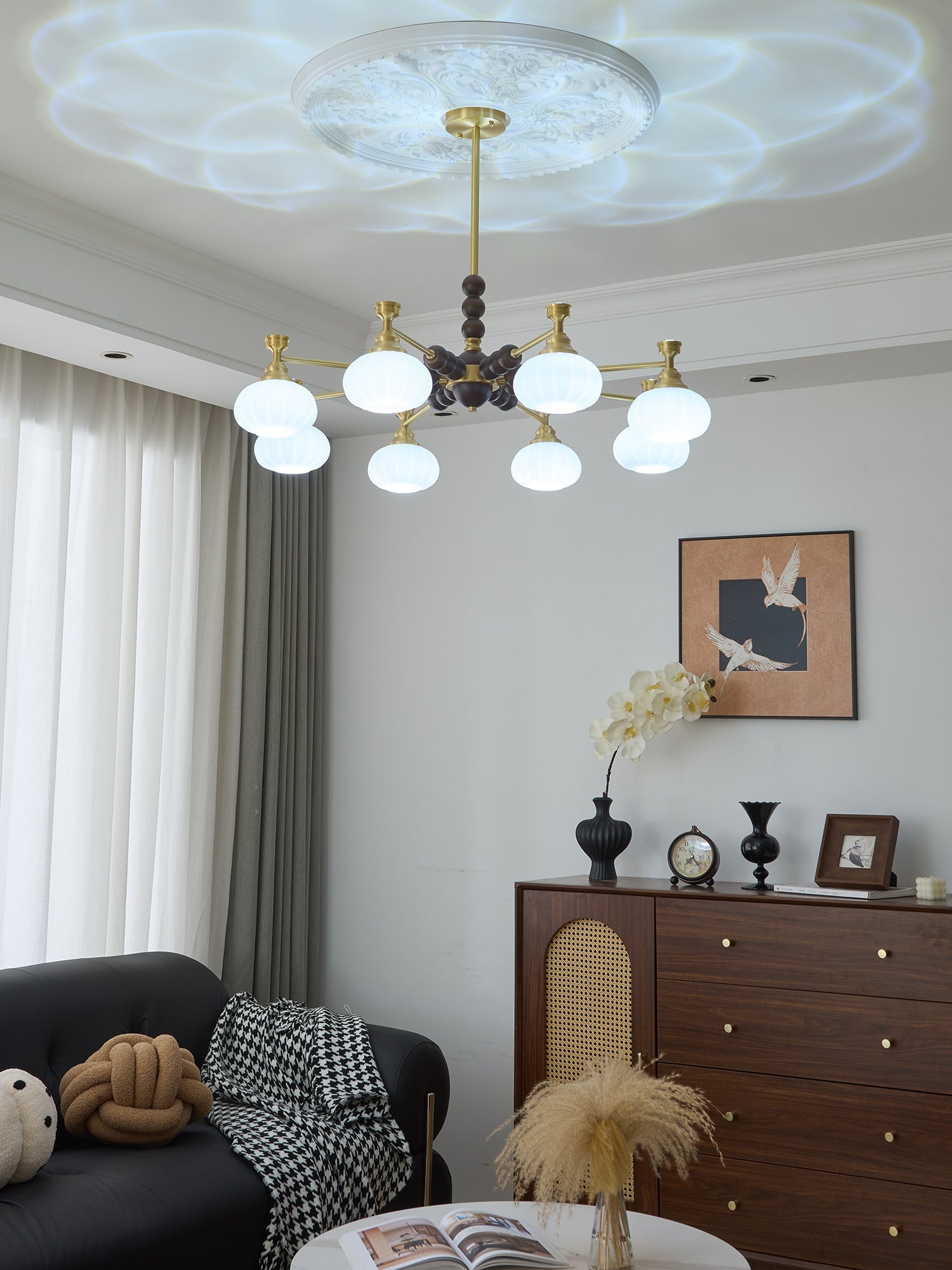 Avdorira Elegance Vintage Brass Wood Chandelier - Letslighting