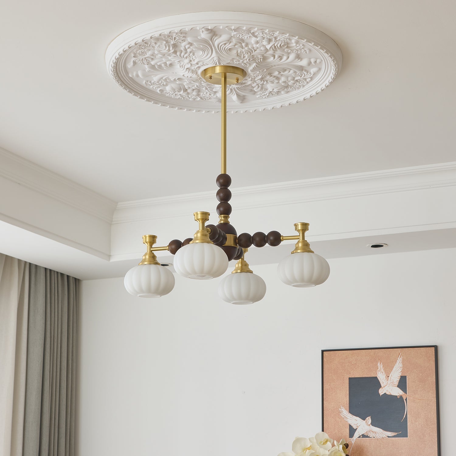 Avdorira Elegance Vintage Brass Wood Chandelier - Letslighting