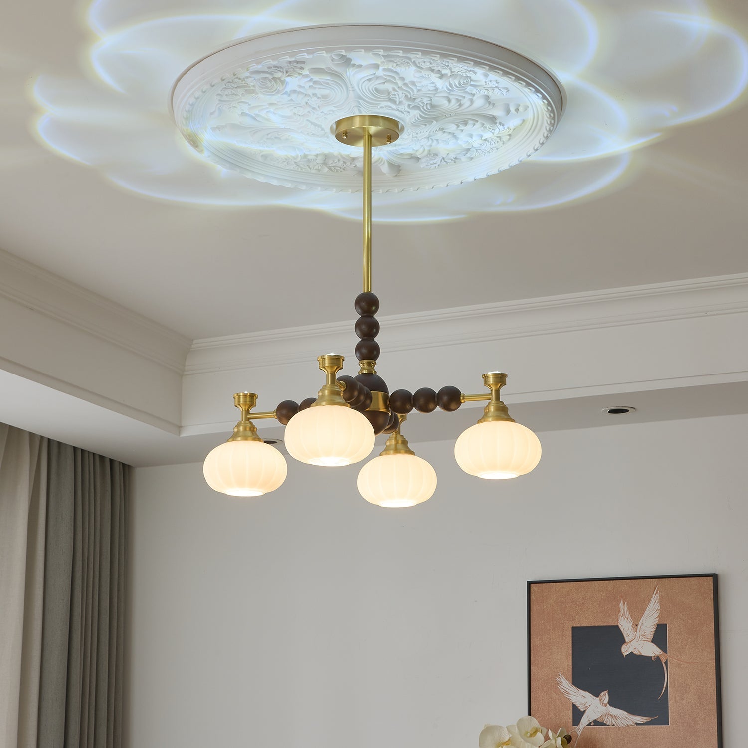 Avdorira Elegance Vintage Brass Wood Chandelier - Letslighting
