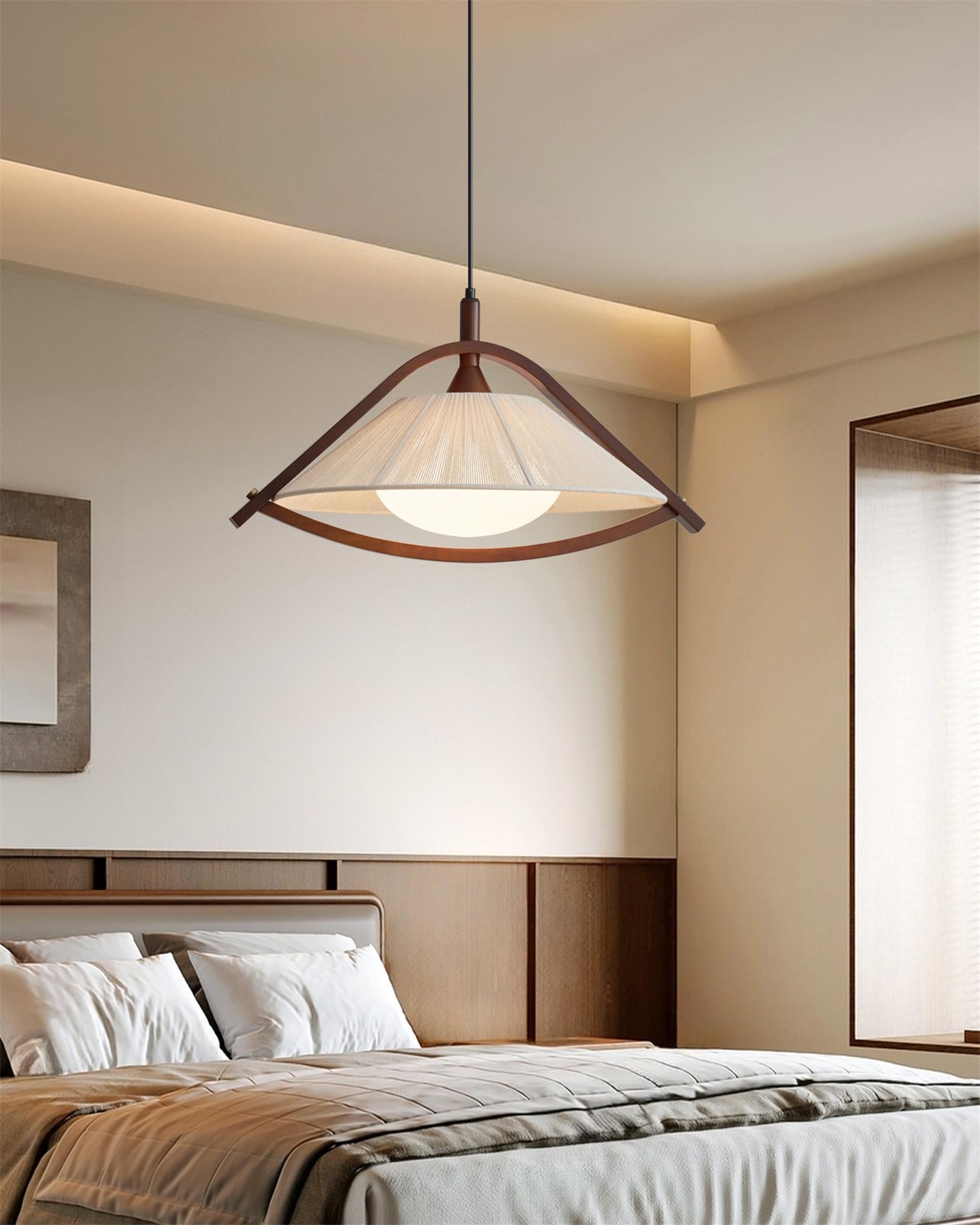 Sonoma Pendant Lamp with Thread-Wrapped Shade - Letslighting
