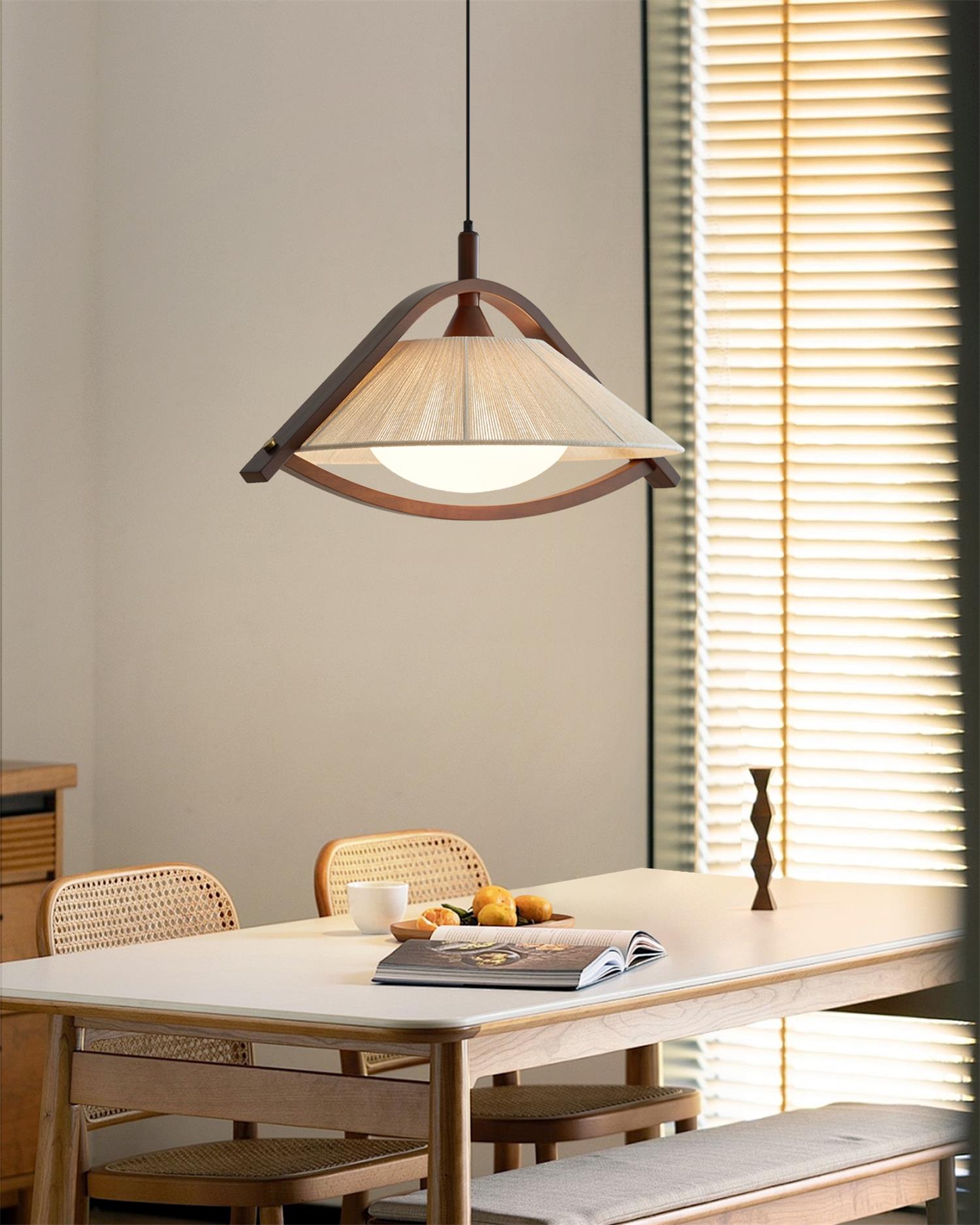 Sonoma Pendant Lamp with Thread-Wrapped Shade - Letslighting