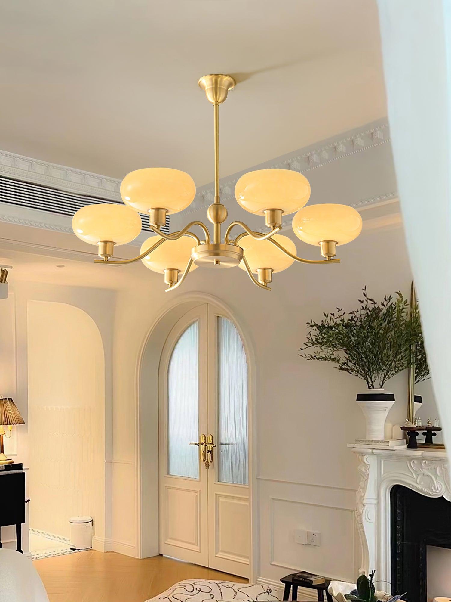 Havana Chandelier Brass and Glass - Letslighting