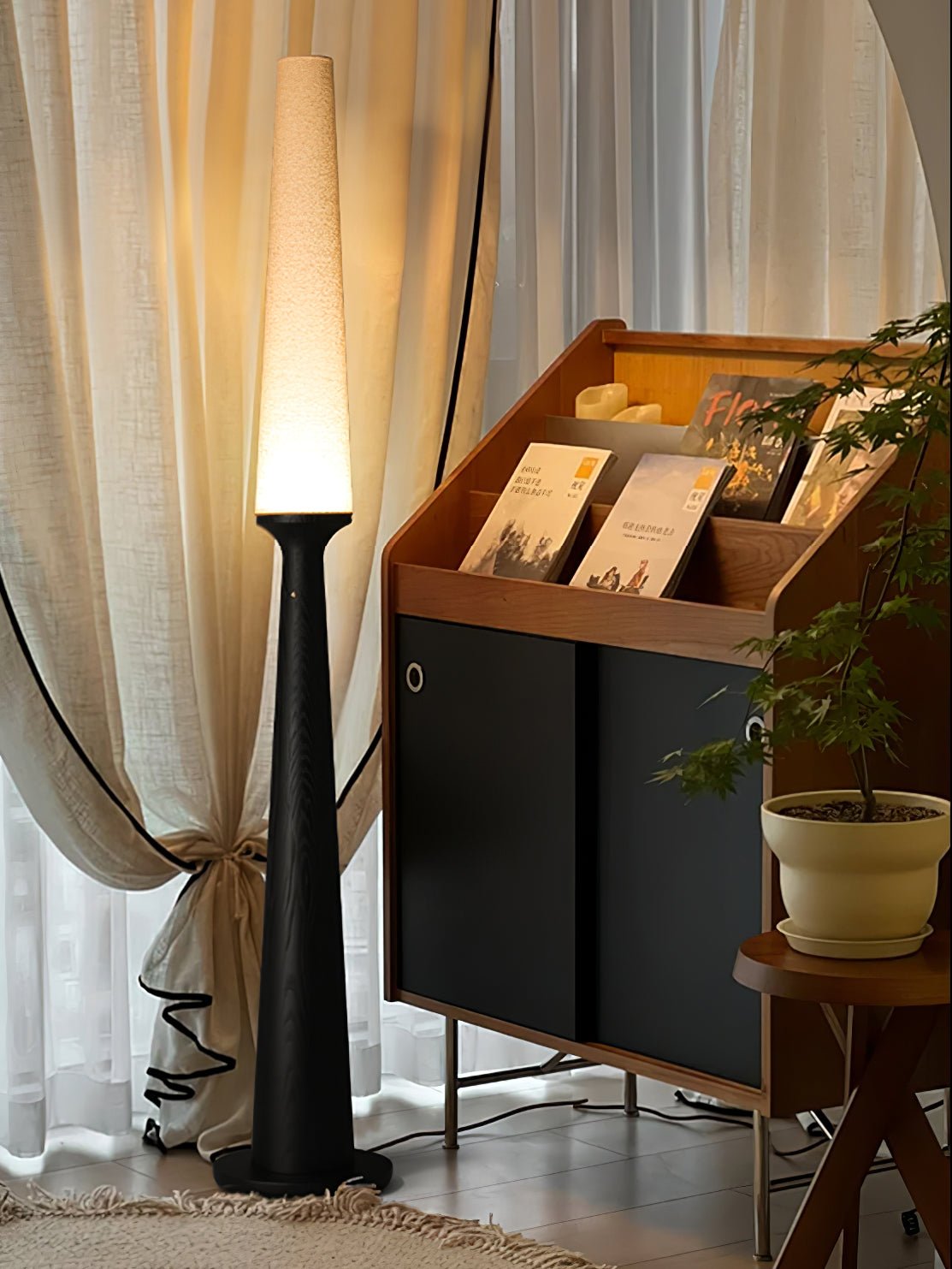 Vetheora Tapered Wood Floor Lamp - Letslighting