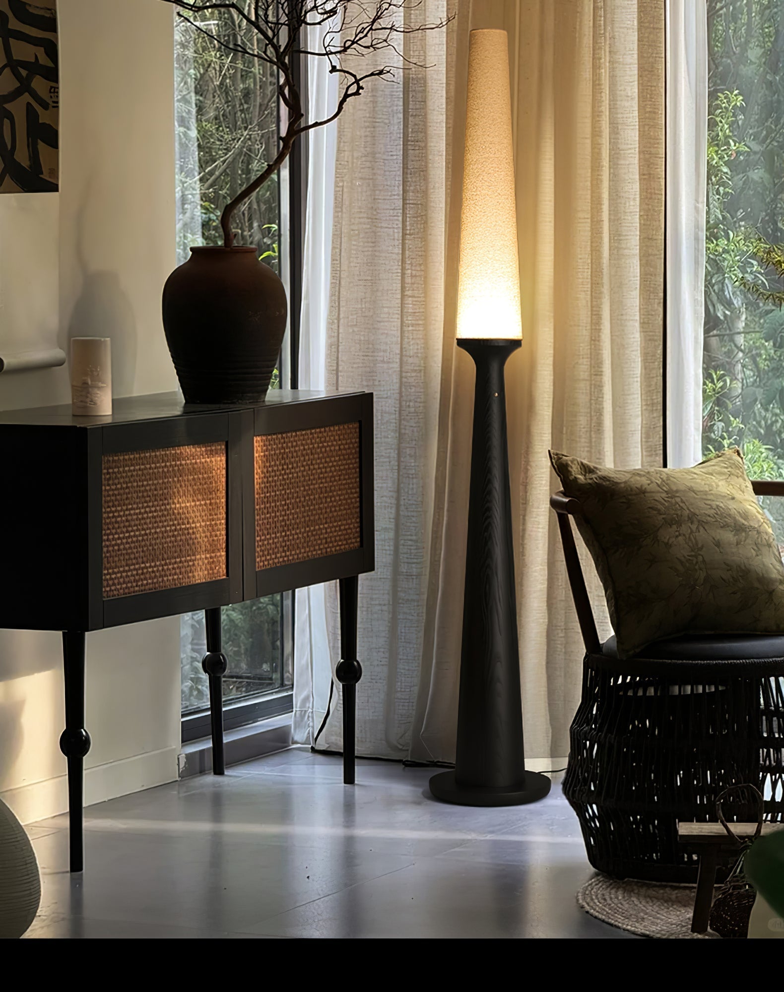 Vetheora Tapered Wood Floor Lamp - Letslighting