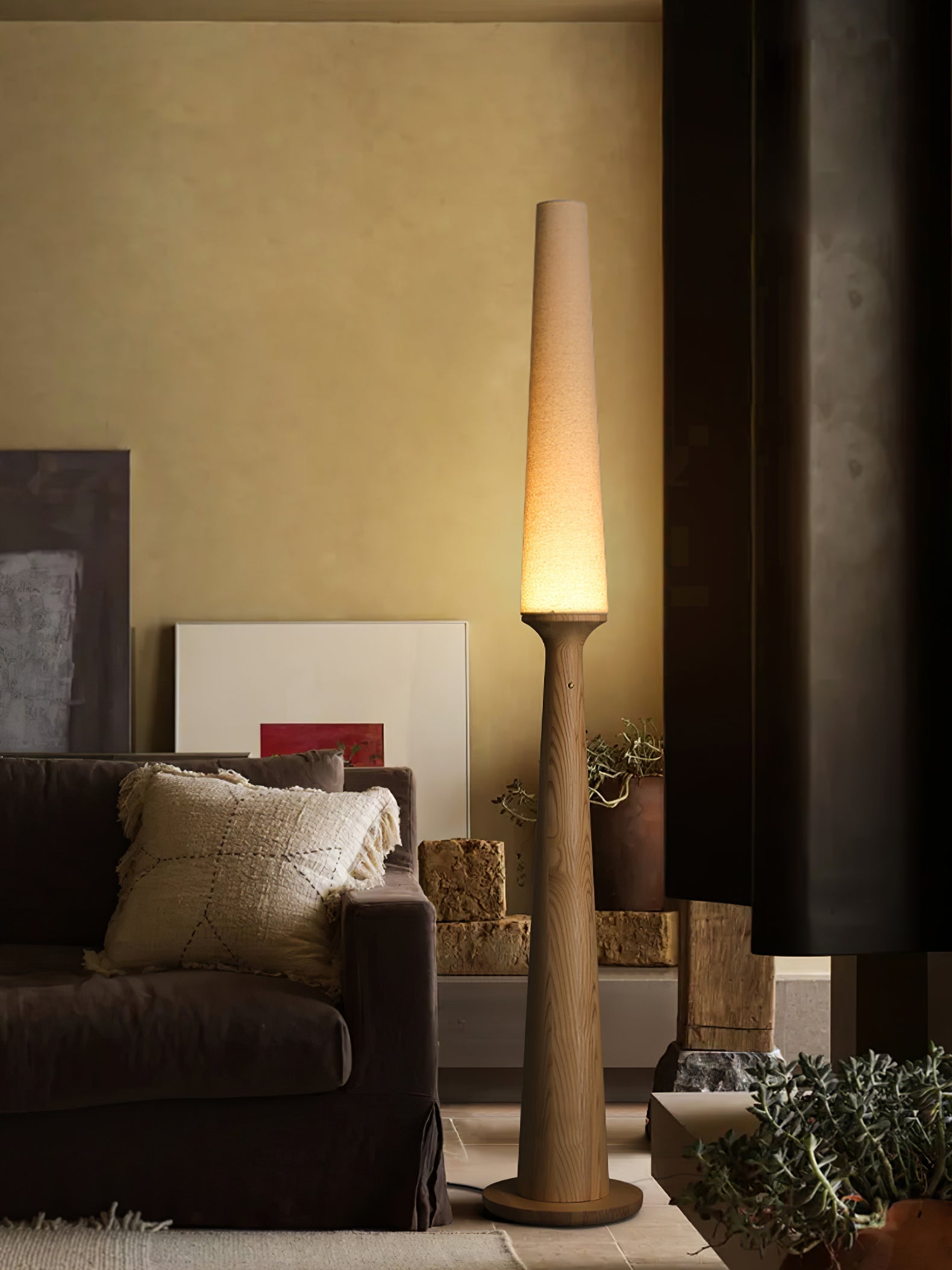 Vetheora Tapered Wood Floor Lamp - Letslighting