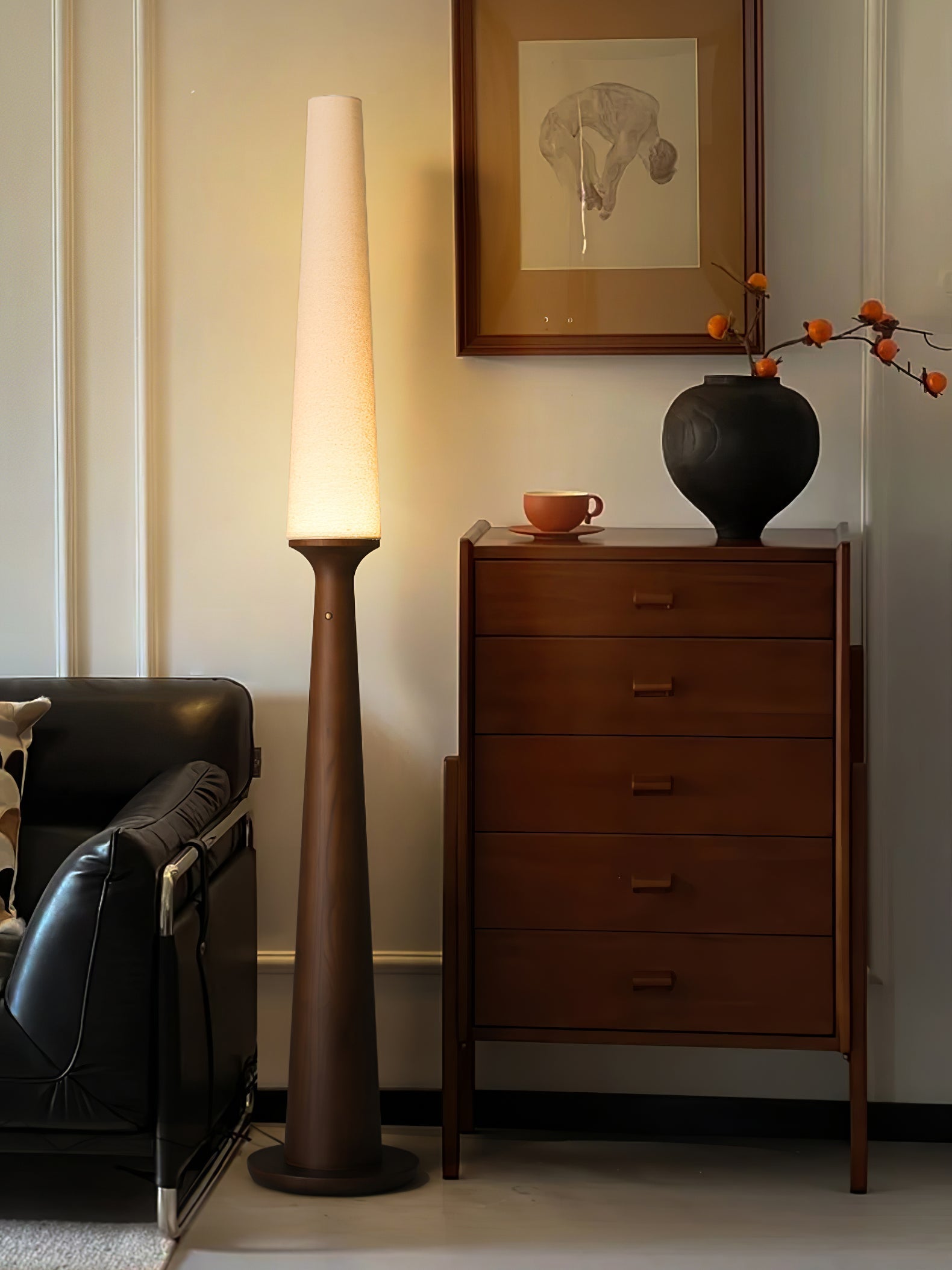Vetheora Tapered Wood Floor Lamp - Letslighting