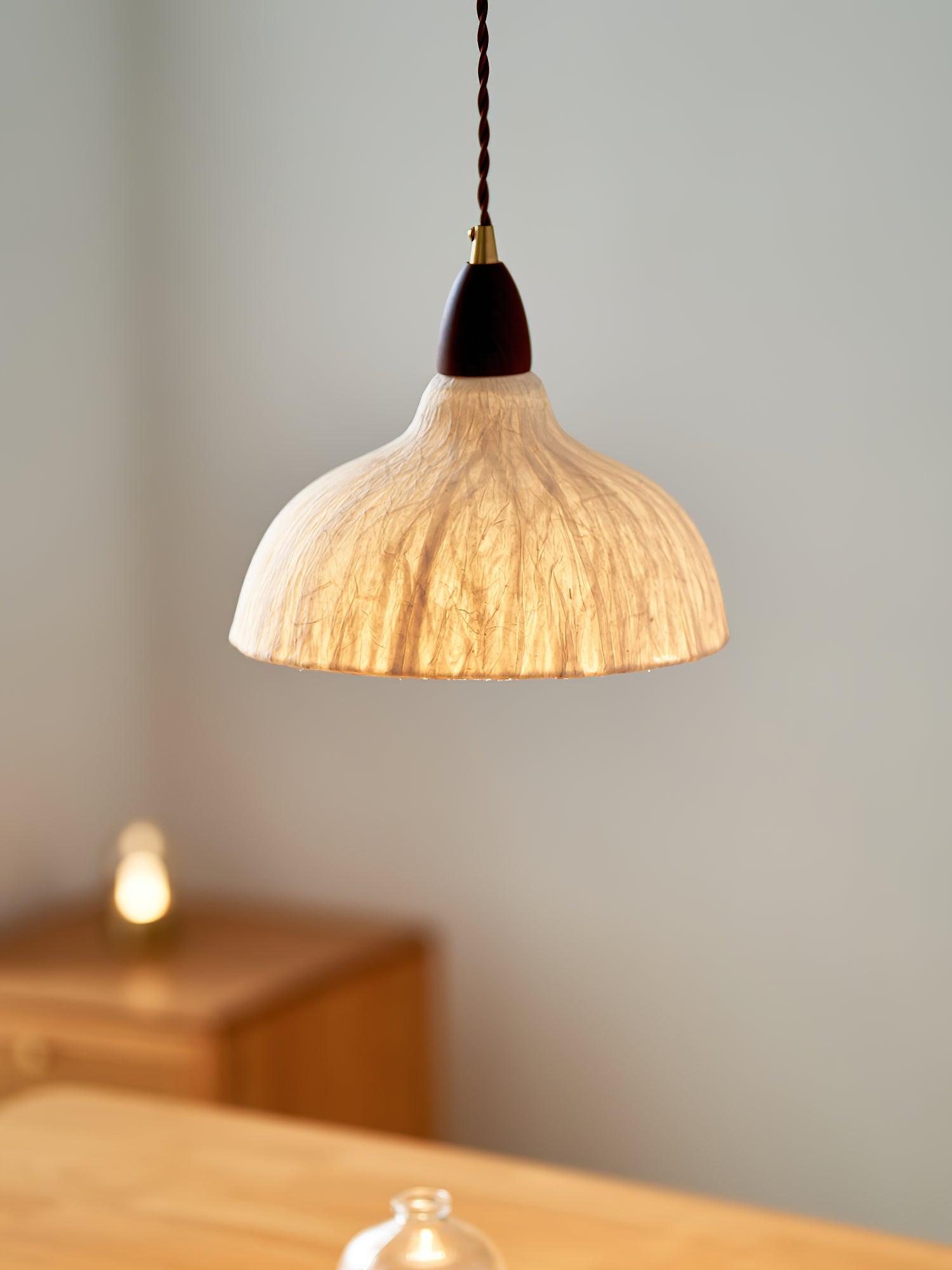 Vellara Paper & Wood Pendant Lamp - Letslighting