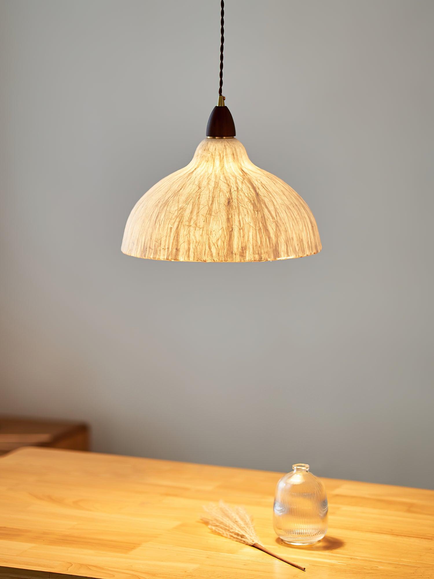 Vellara Paper & Wood Pendant Lamp - Letslighting