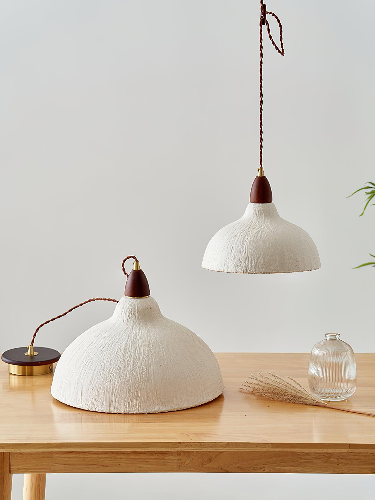 Vellara Paper & Wood Pendant Lamp - Letslighting