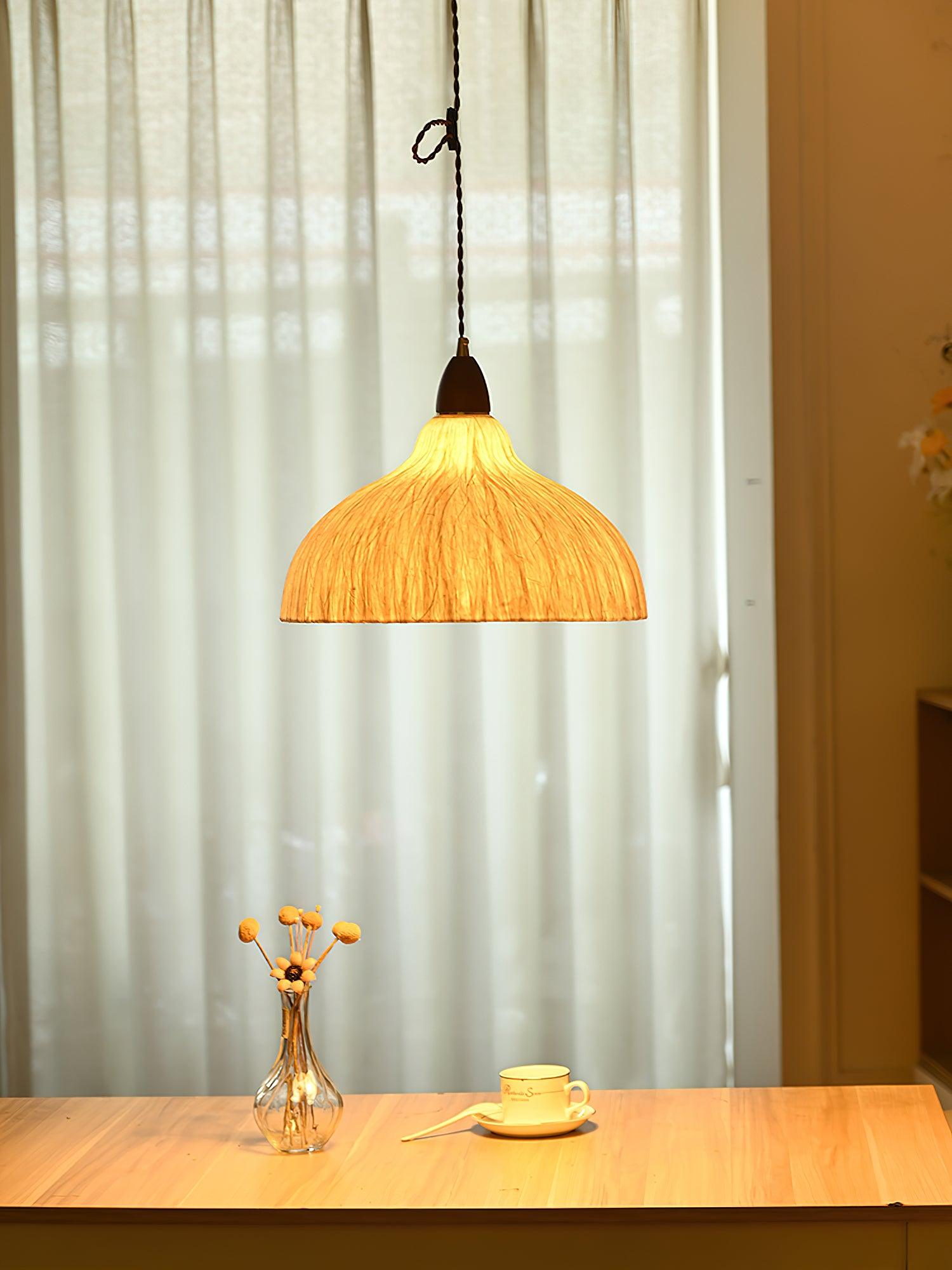 Vellara Paper & Wood Pendant Lamp - Letslighting