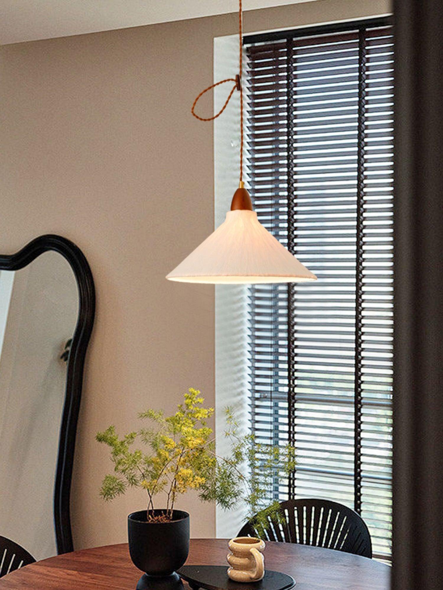 Vellara Paper & Wood Pendant Lamp - Letslighting