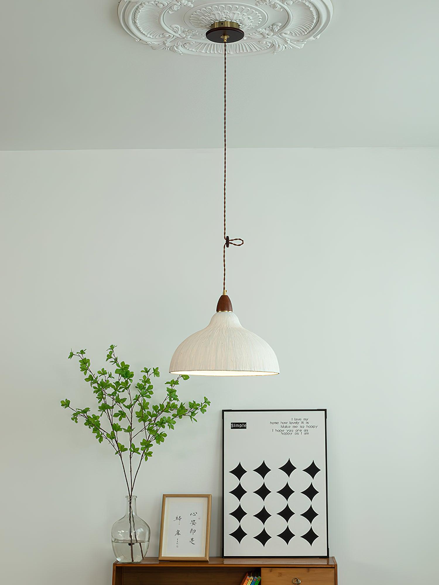 Vellara Paper & Wood Pendant Lamp - Letslighting