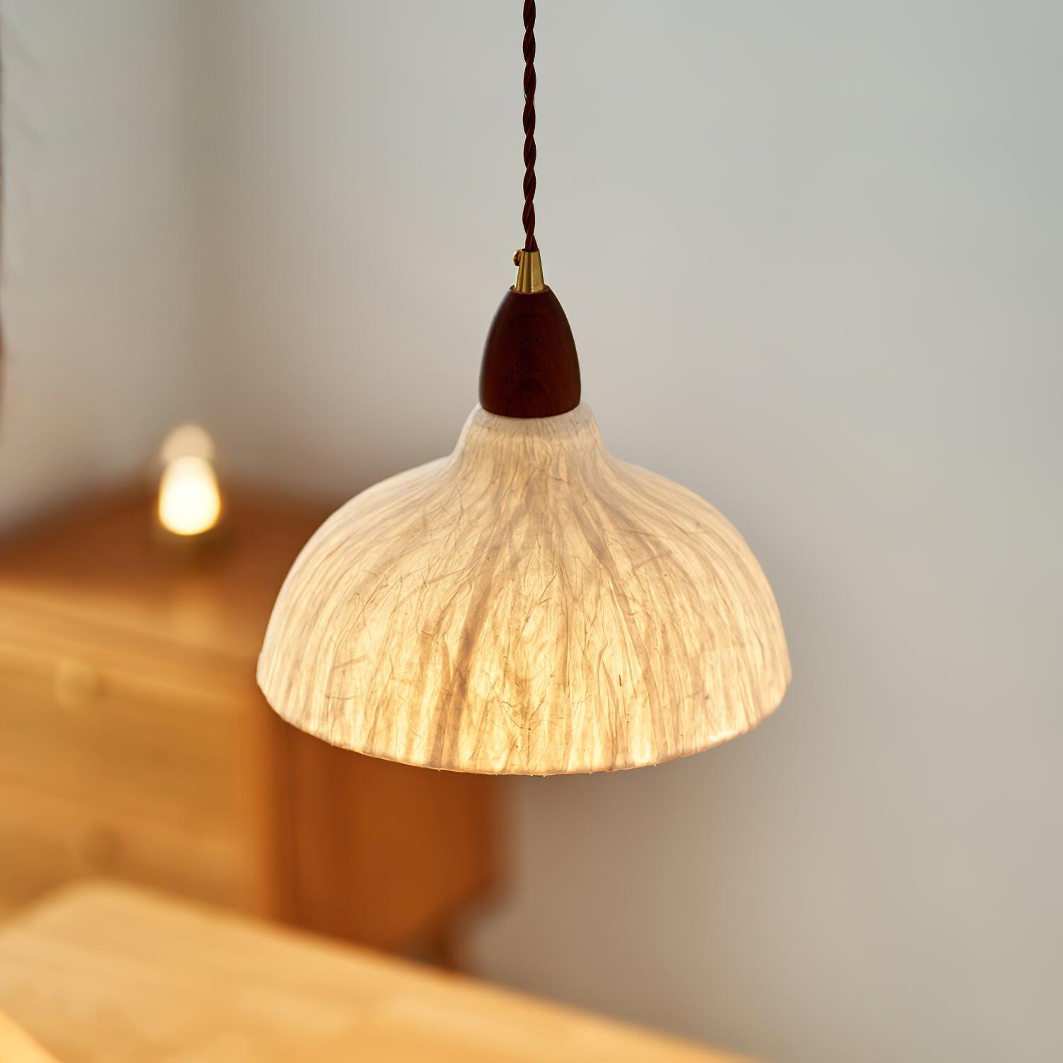 Vellara Paper & Wood Pendant Lamp - Letslighting