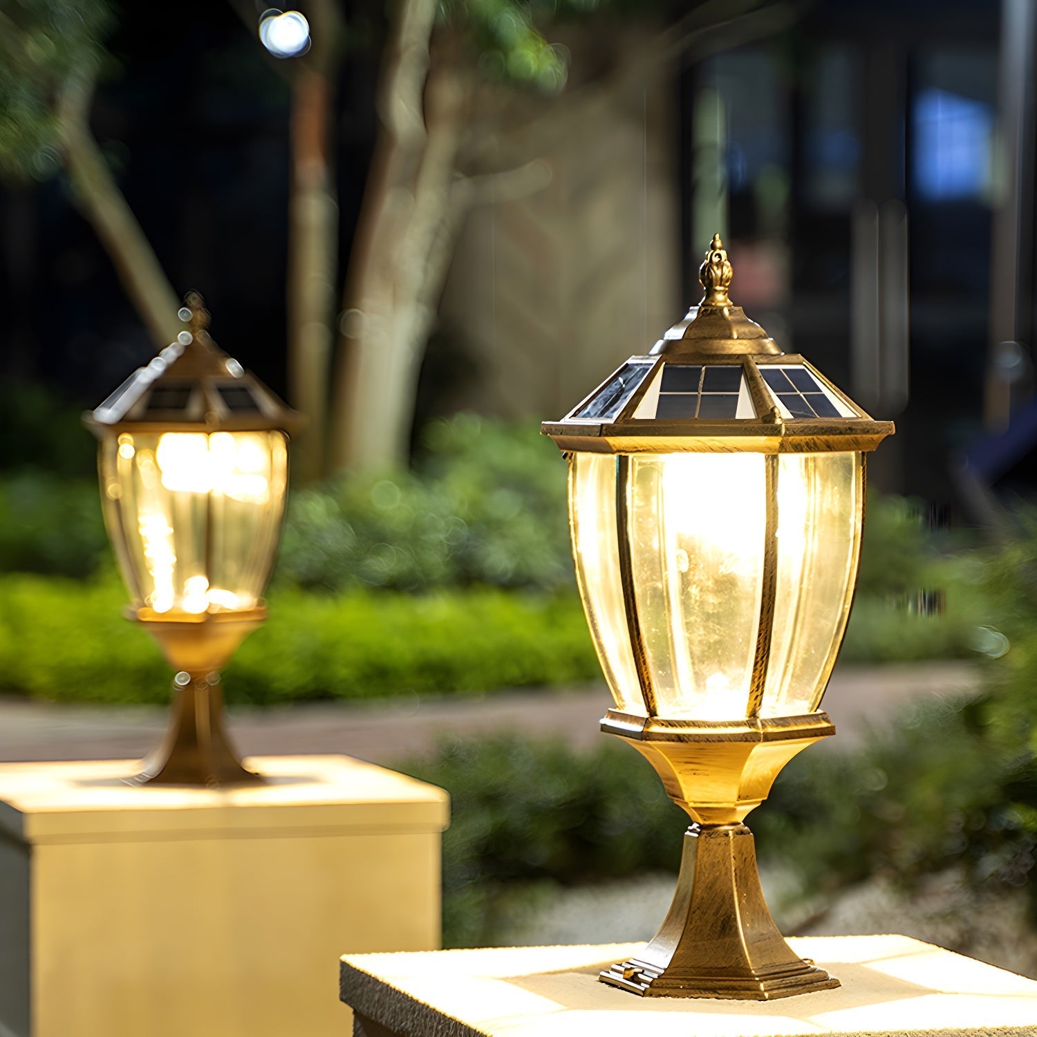 Cezoria Unique Solar Glass Lantern Outdoor Lamp - Letslighting