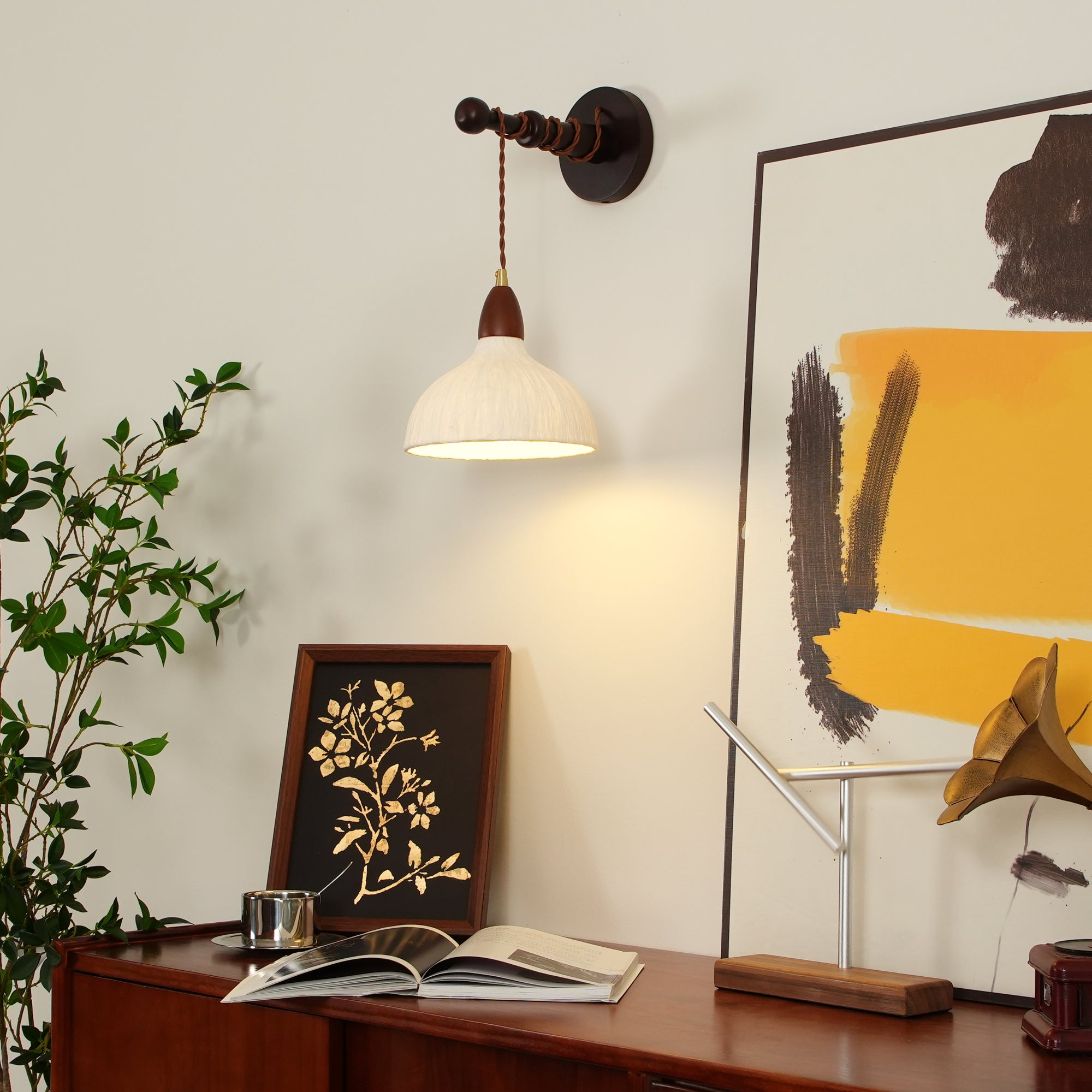 Vitheos Elegance Natural Walnut Wood Wall Lamp - Letslighting