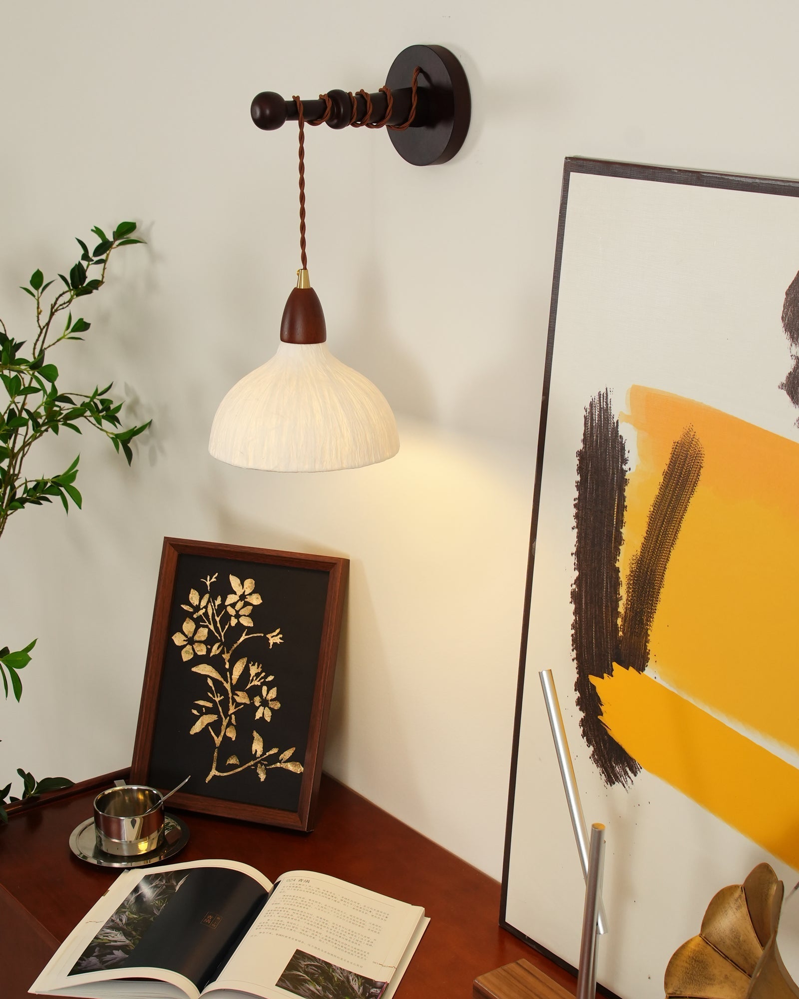 Vitheos Elegance Natural Walnut Wood Wall Lamp - Letslighting